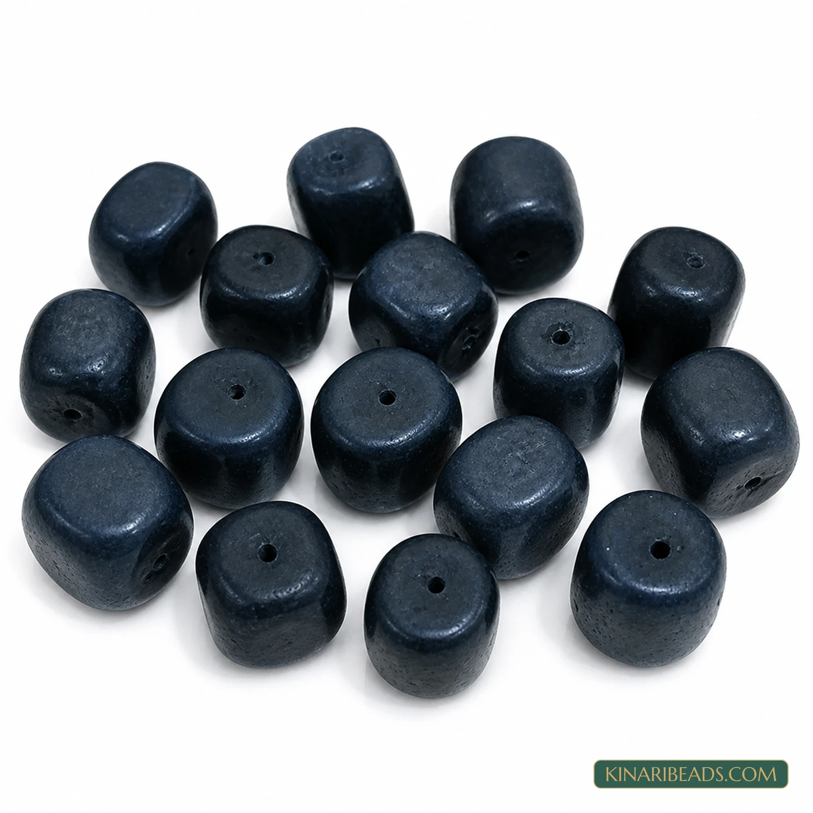 20 Pcs 15×14mm–15×16mm Black Synthetic Howlite Beads - Black colour