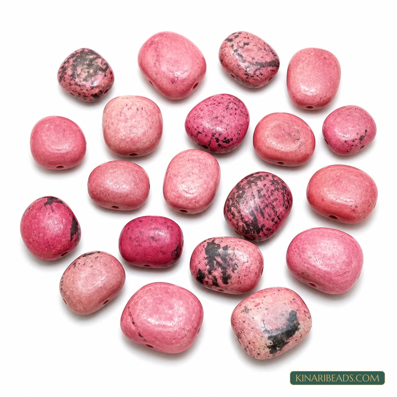 20 Pcs 18×14mm–24×18mm Pink Synthetic Howlite Beads - Pink colour