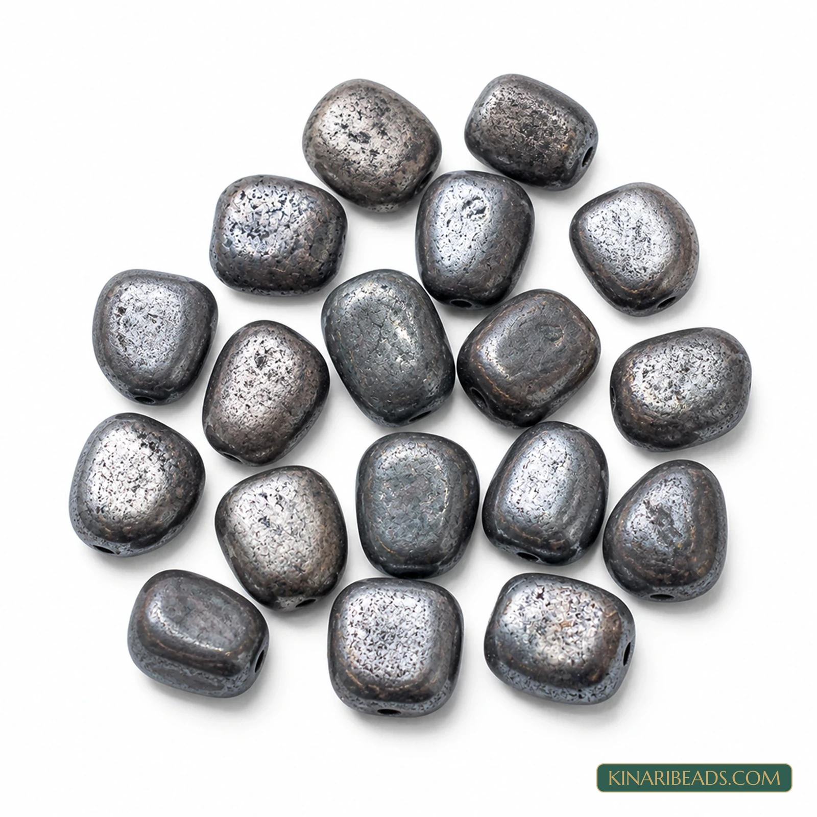 20 Pcs 18×15mm–20×18mm Black Synthetic Howlite Beads - Black colour