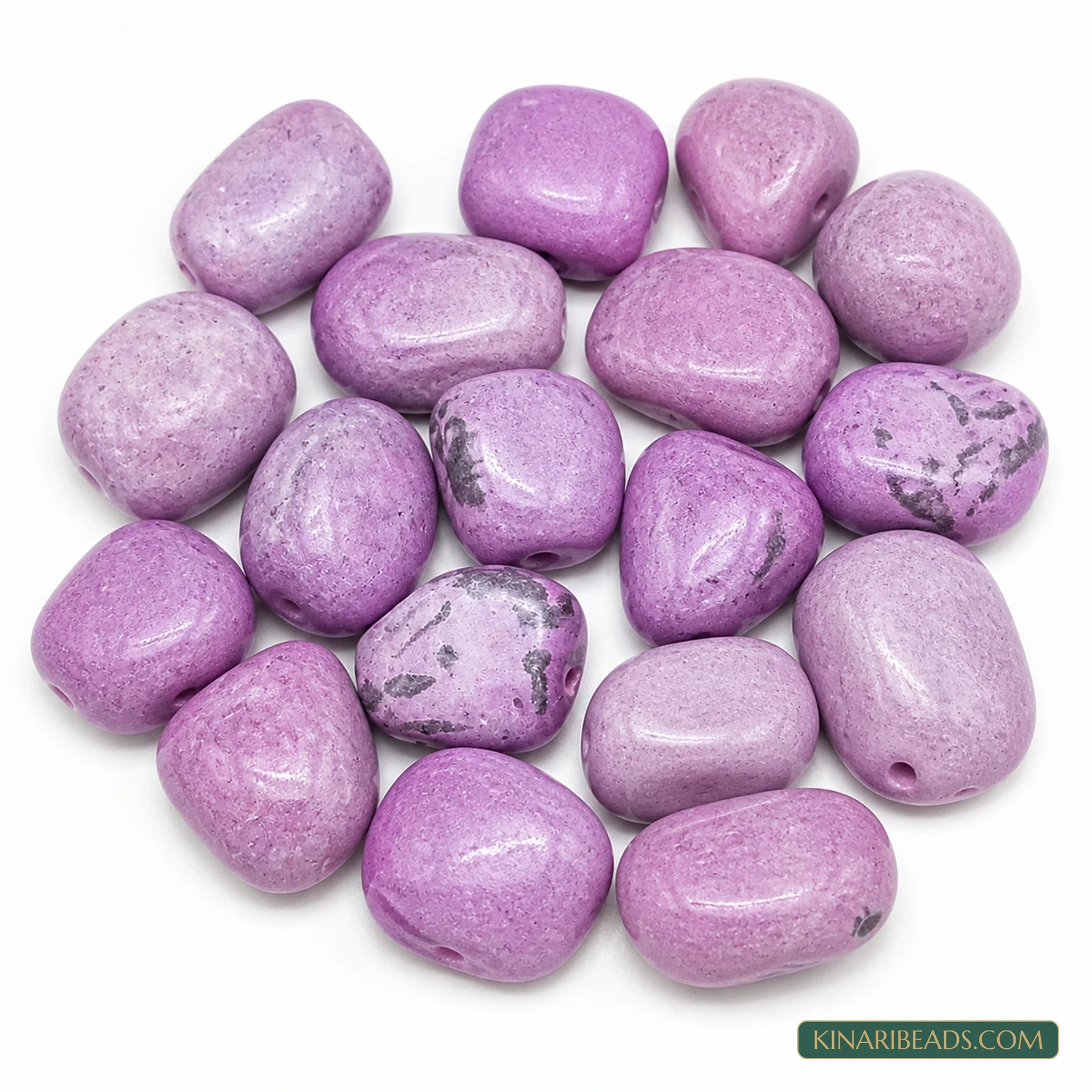 20 Pcs 18×16mm–22×16mm Purple Synthetic Howlite Beads