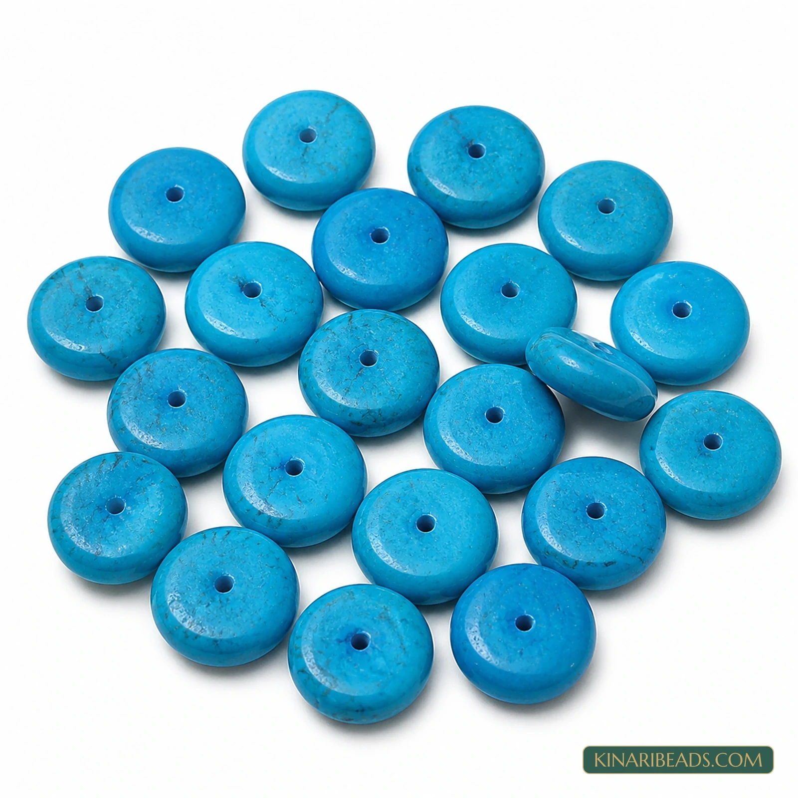 20 Pcs 18mm Turquoise Synthetic Howlite Beads