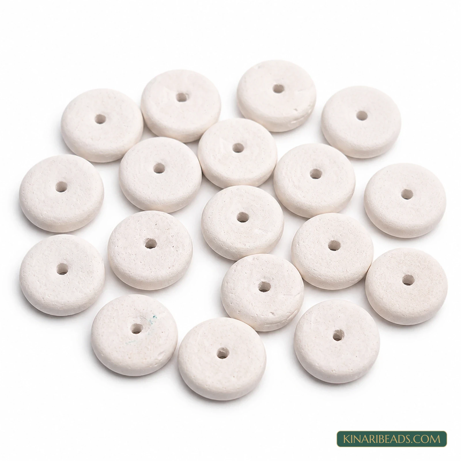 20 Pcs 18mm White Synthetic Howlite Beads - White colour