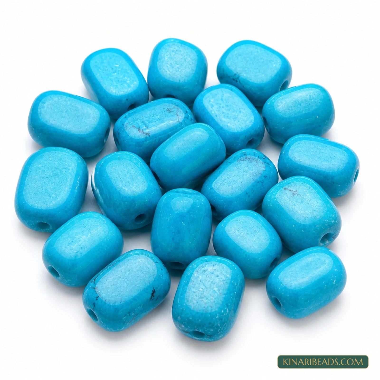 20 Pcs 19×15mm–24×16mm Turquoise Synthetic Howlite Beads