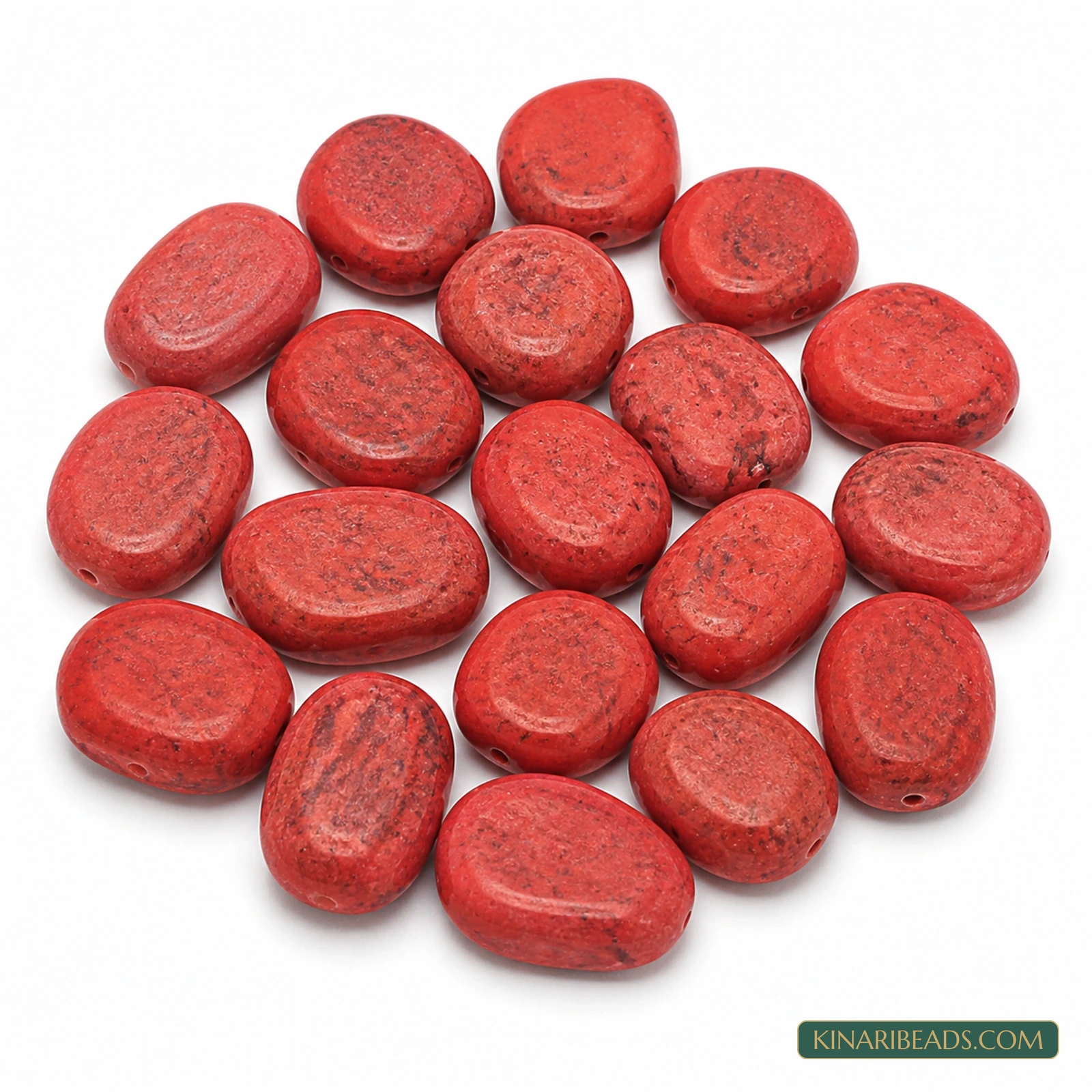 20 Pcs 19×8mm–24×9mm Red Synthetic Howlite Beads