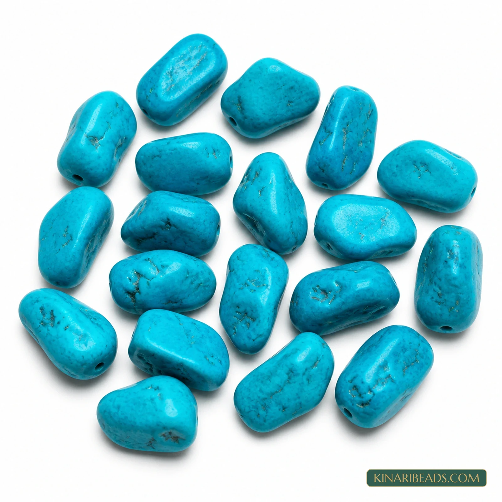 20 Pcs 25×15mm Turquoise Synthetic Howlite Beads