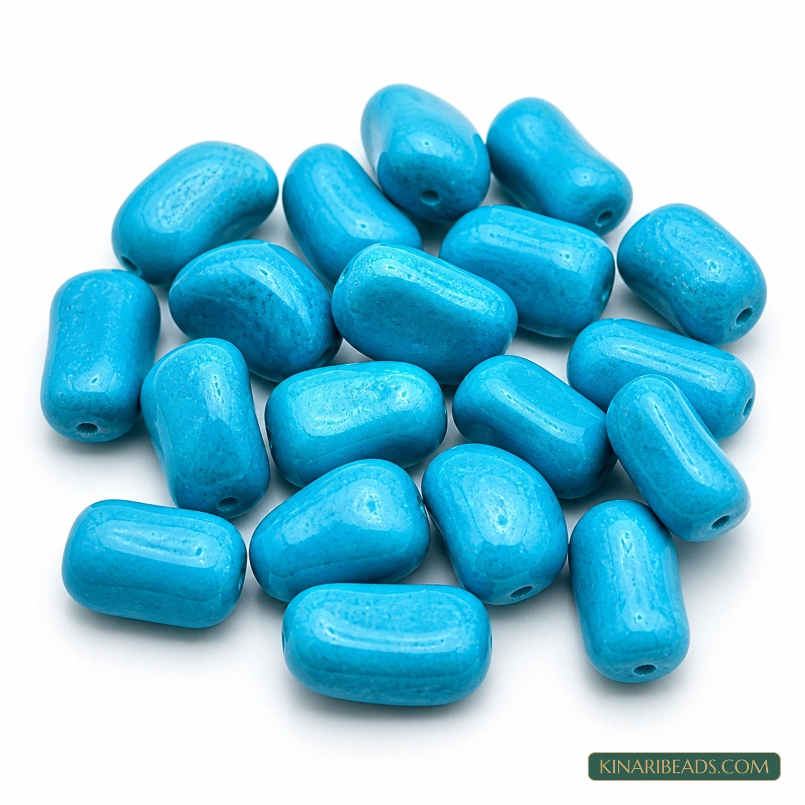 20 Pcs 27×14mm Turquoise Synthetic Howlite Beads