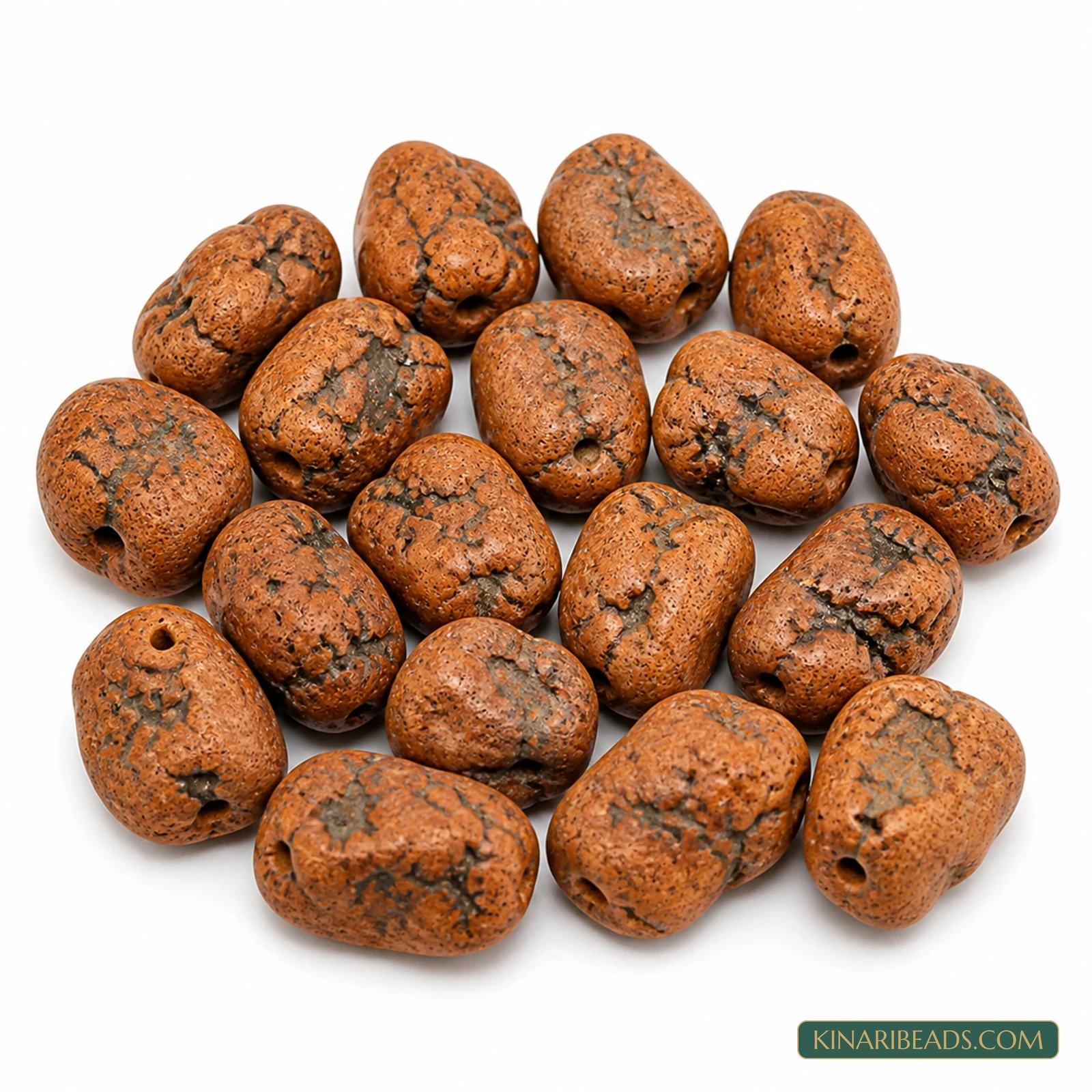 20 Pcs 28×14mm–22×14mm Rust Brown Synthetic Howlite Beads - Rust Brown colour