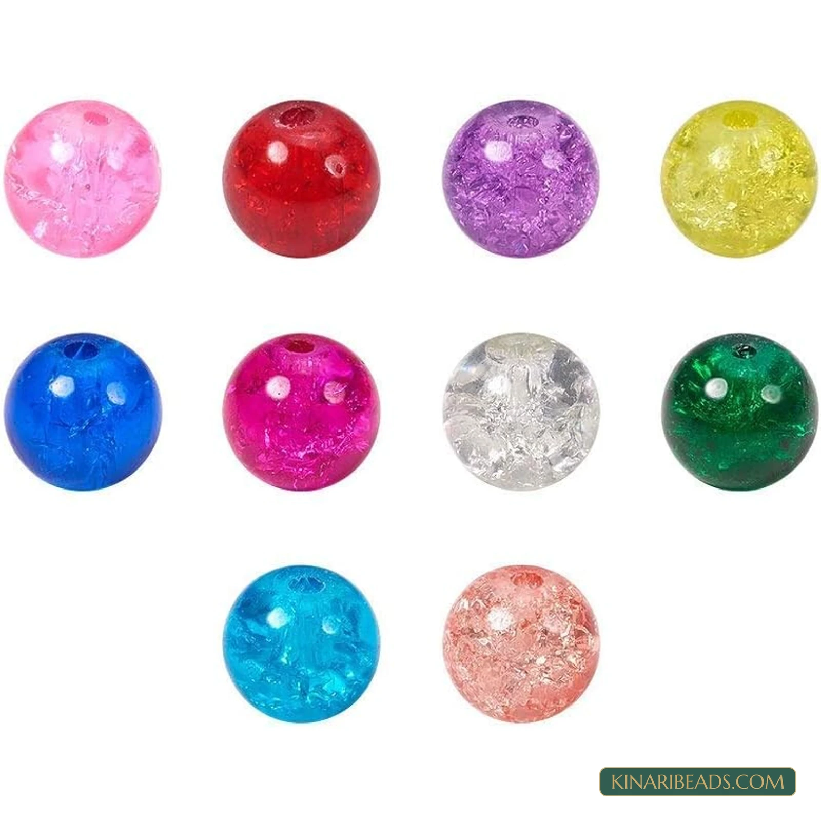200-Piece 8mm Crackle Acrylic Beads Kit – 10 Colours product image