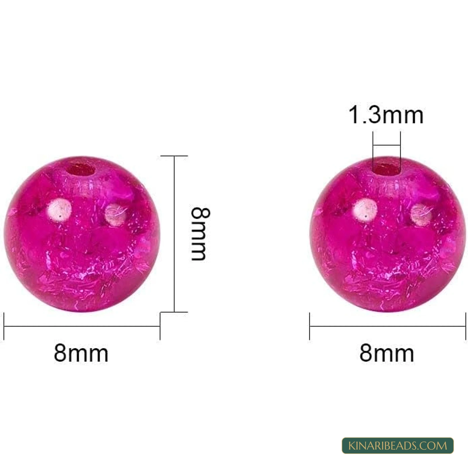 200-Piece 8mm Crackle Acrylic Beads Kit – 10 Colours product image