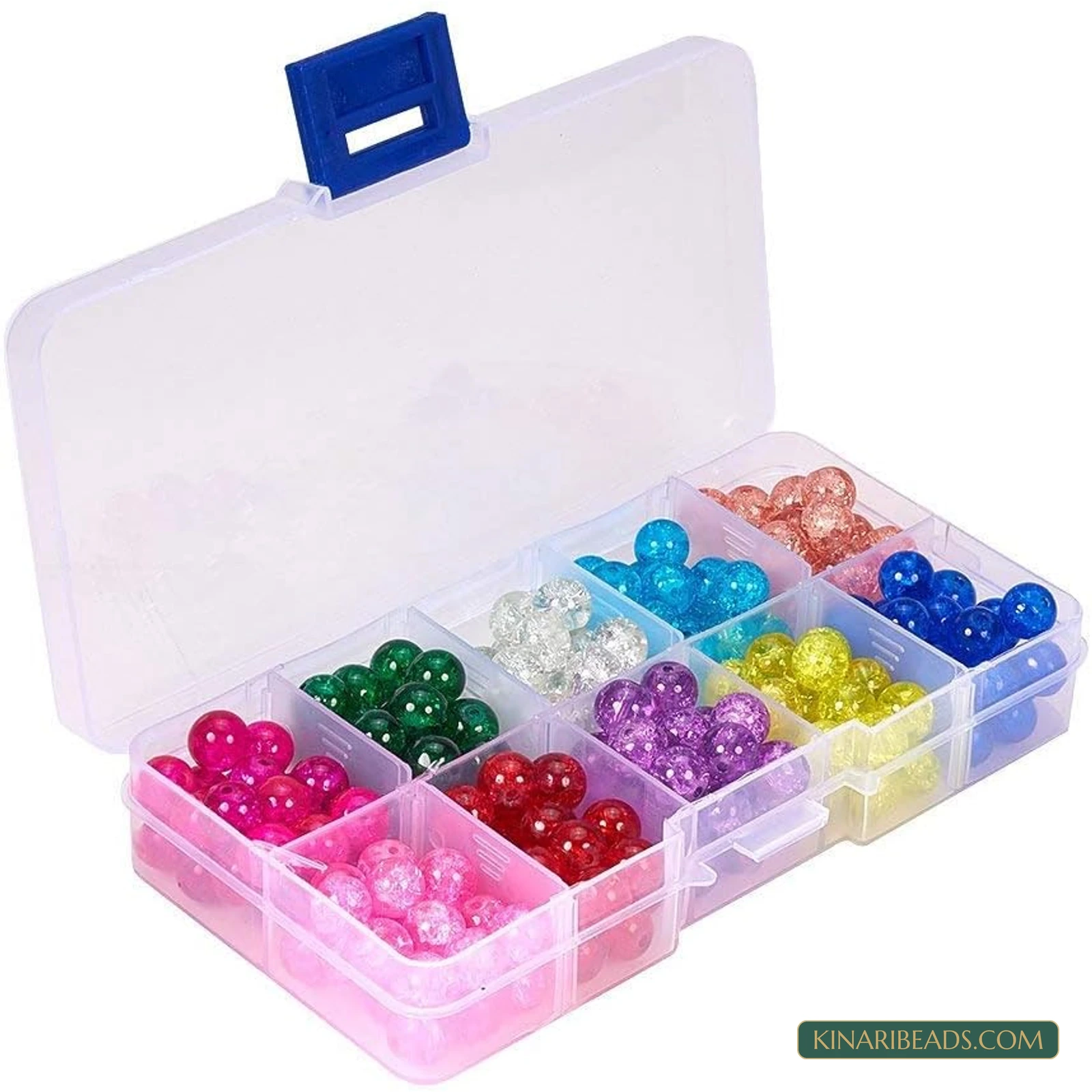200-Piece 8mm Crackle Acrylic Beads Kit – 10 Colours product image