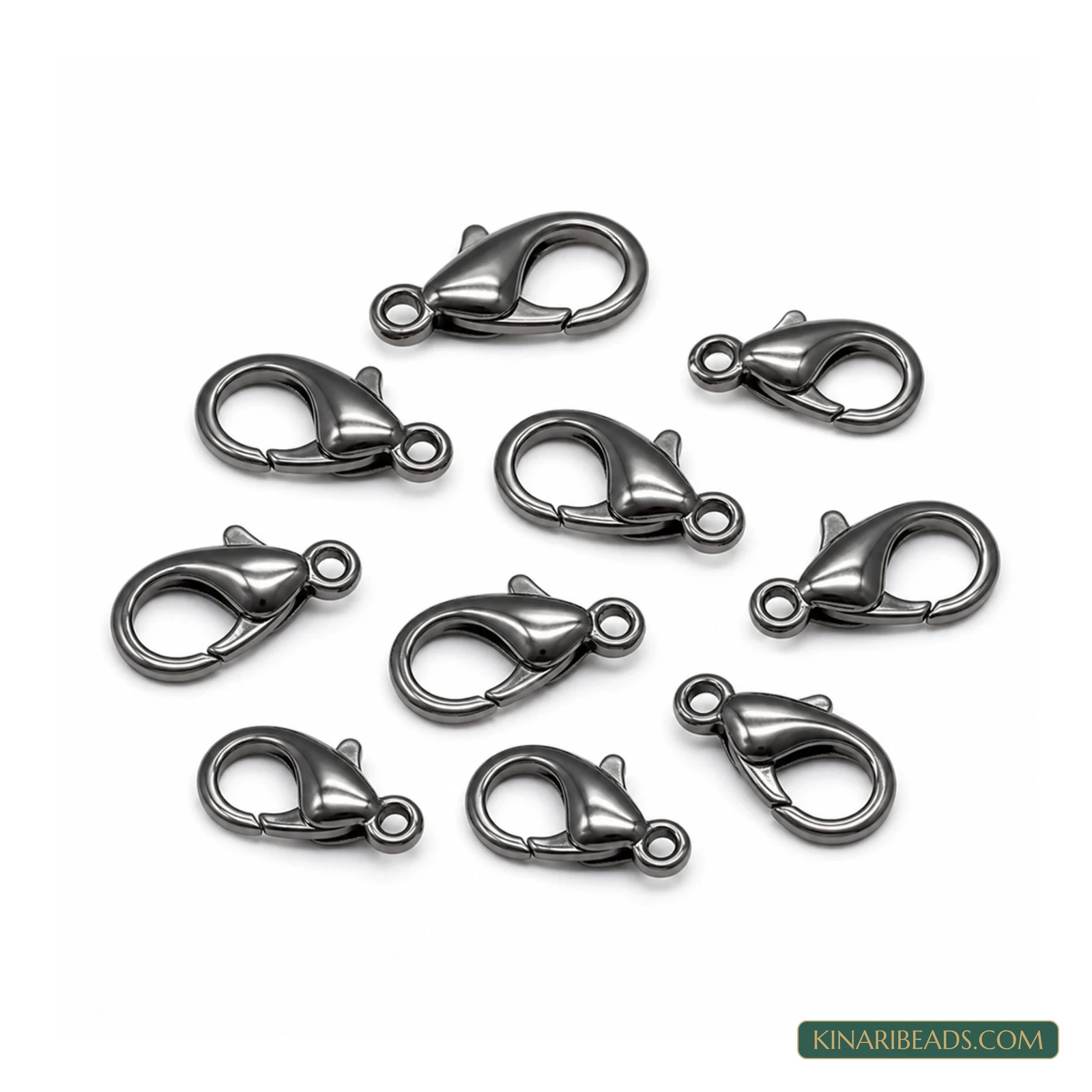 20mm Gold Finish Lobster Claw Jewellery Clasps – 10 Pcs - Black colour