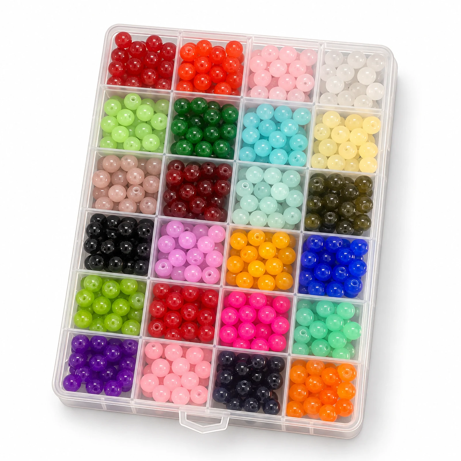 24-Colour 8mm Jelly Glass Beads DIY Kit with Organiser product image