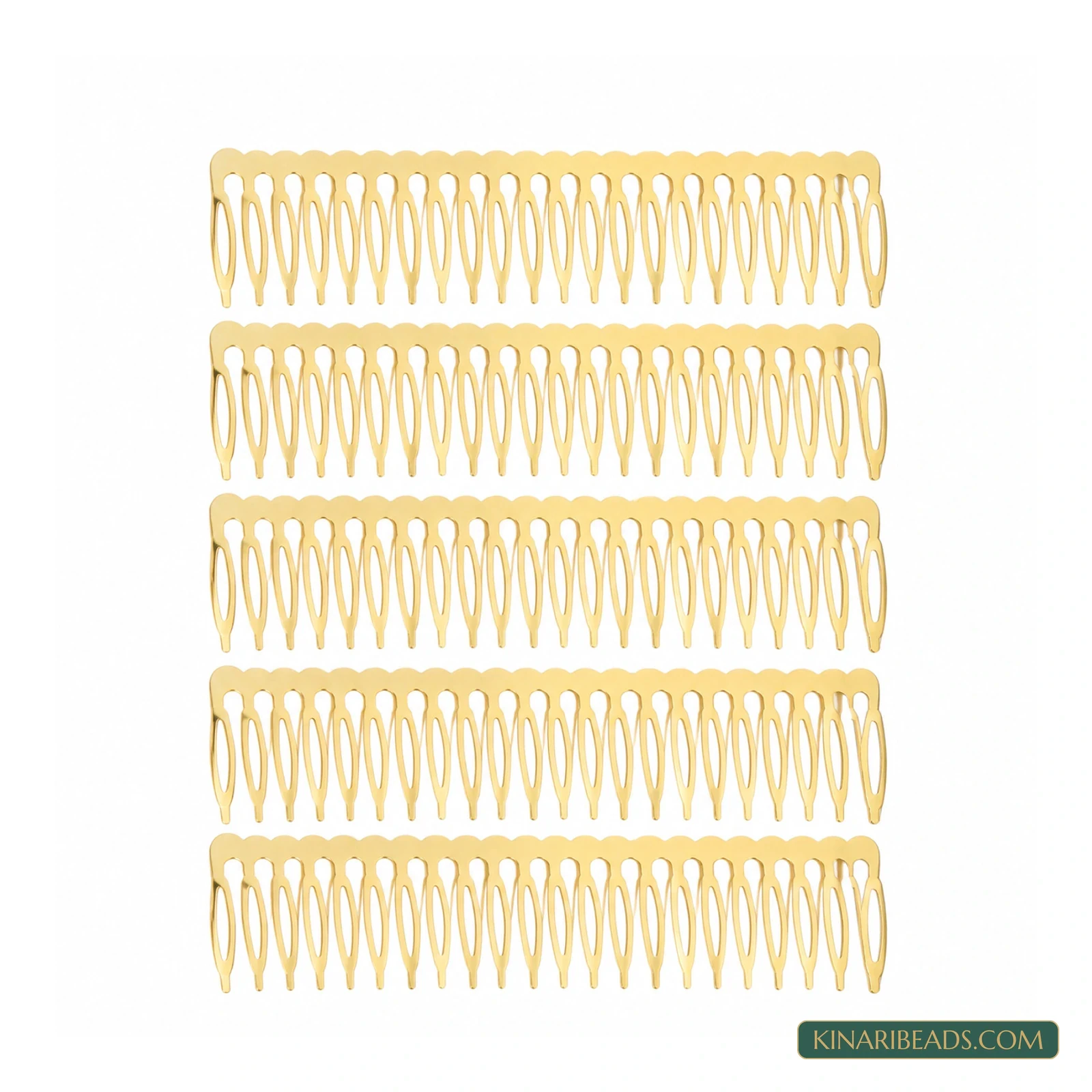 24-Tooth Metal Hair Comb Base – 12.5cm, 5 Pack
