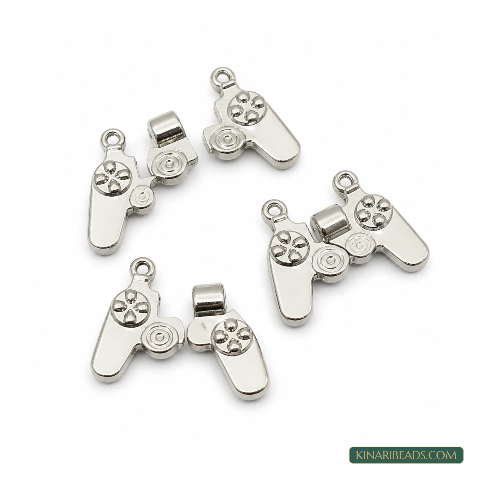 24x18mm Game Controller Couple Magnetic Jewellery Clasp Connectors – 5 Pcs - Silver colour