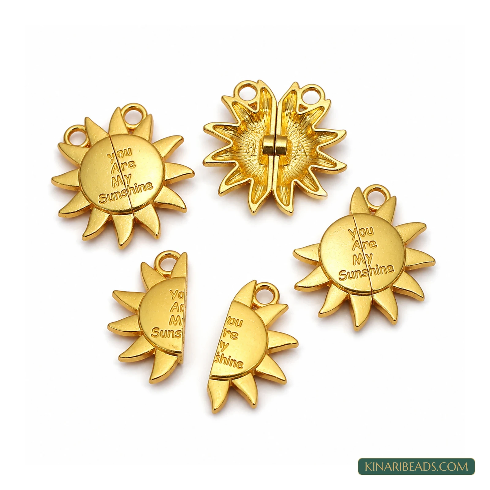 27mm Sun Waves Couple Magnetic Jewellery Clasp Connectors – 5 Pcs