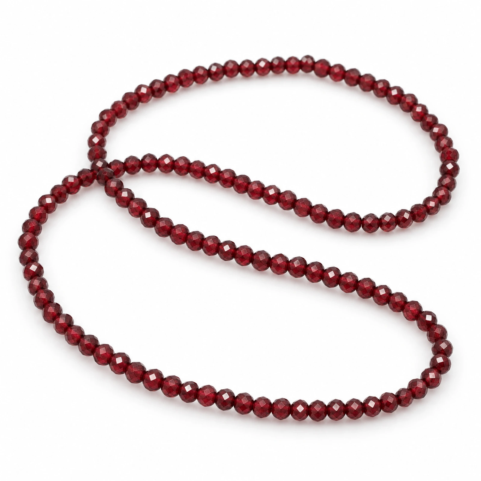 2mm Natural Garnet Micro-Faceted Beads - 15 Inch