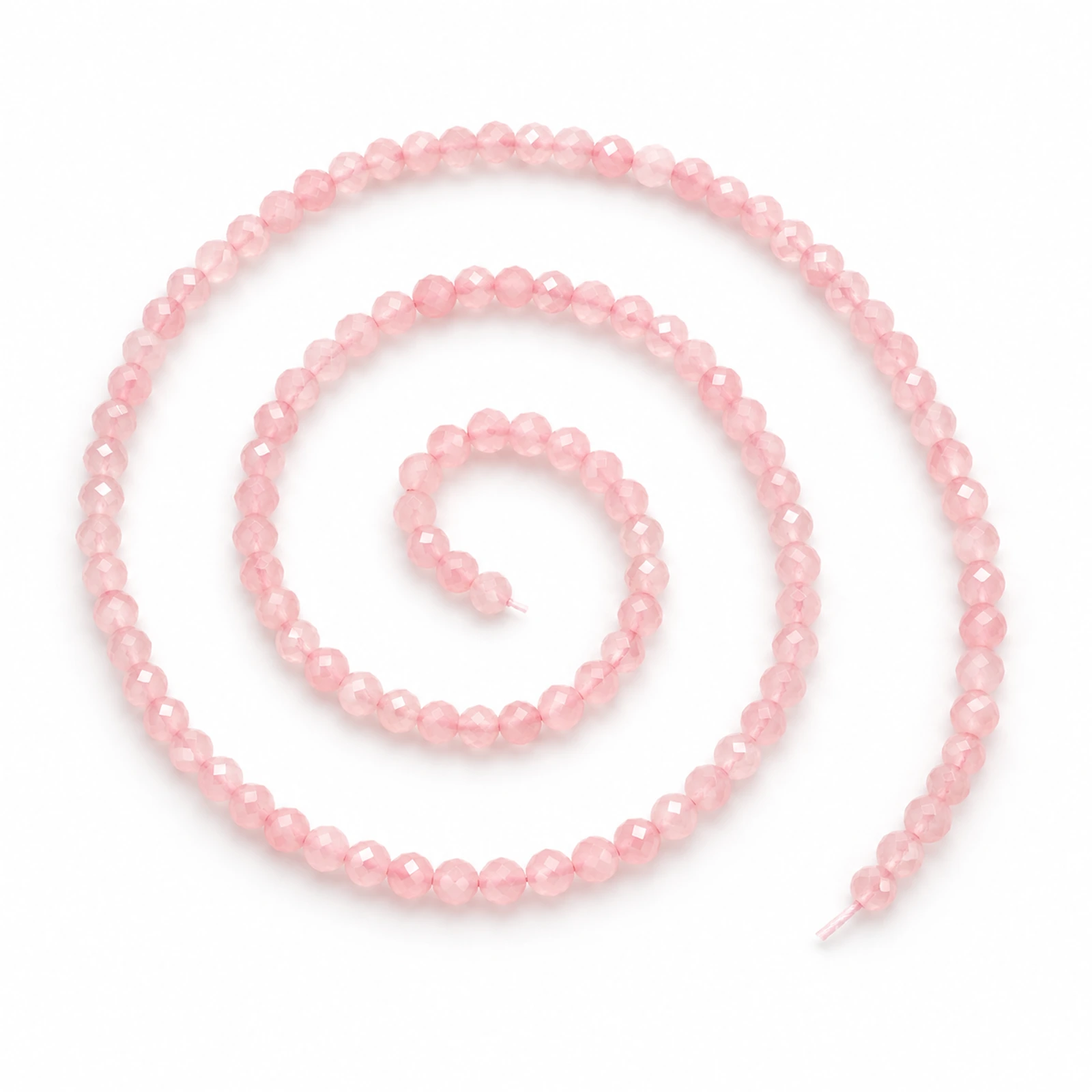 2mm Natural Rose Quartz Micro-Faceted Beads - 15 Inch