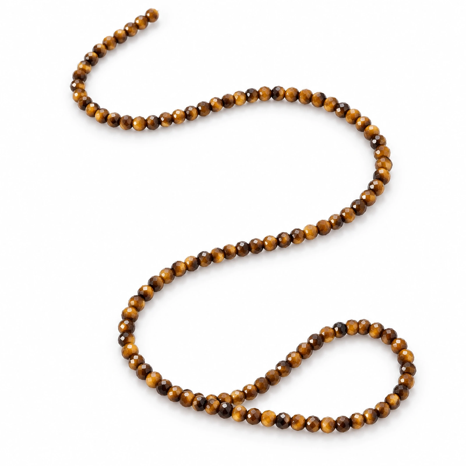 2mm Natural Tiger Eye Micro-Faceted Beads - 15 Inch