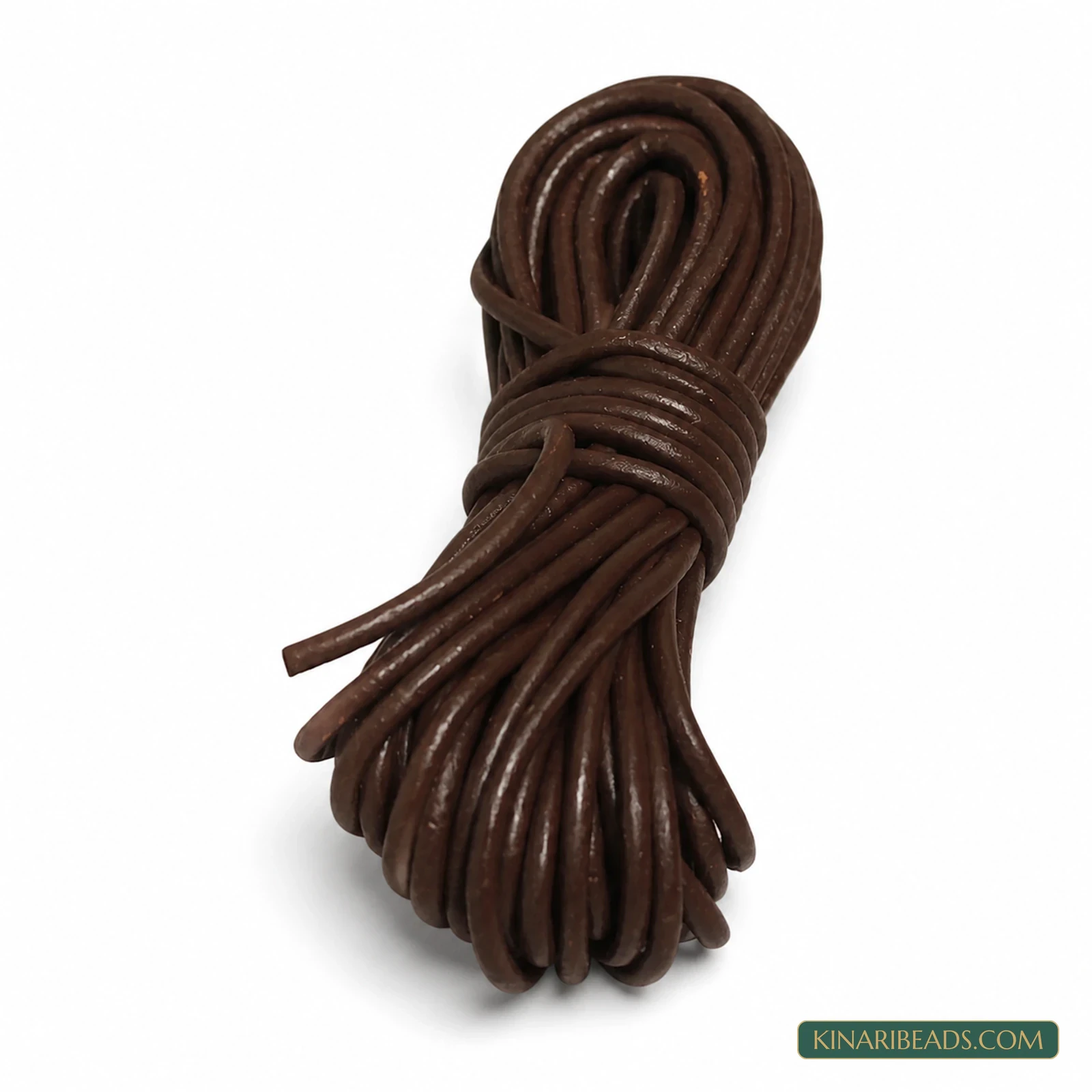 2mm Round Leather Cord for Jewellery – 5m - Brown colour