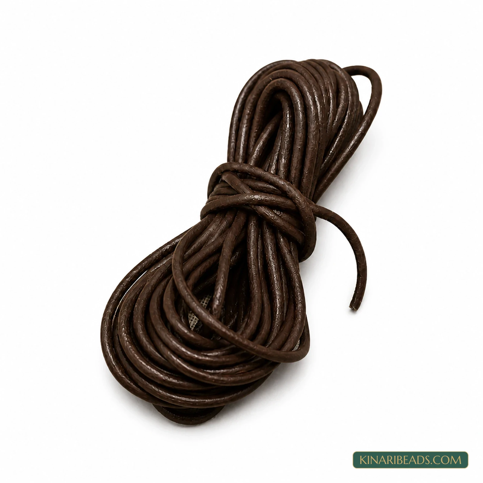 2mm Round Leather Cord for Jewellery – 5m - Chocolate colour
