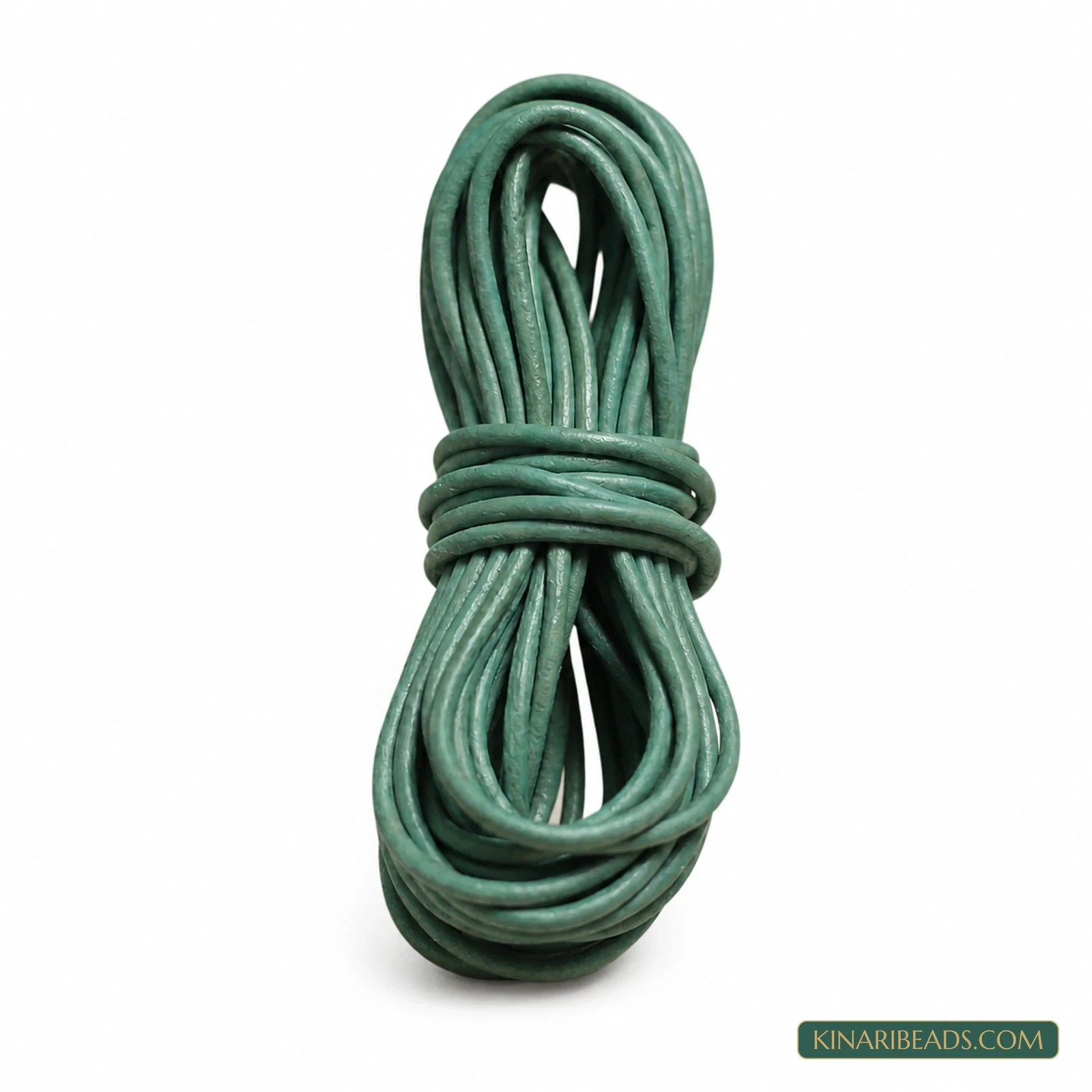2mm Round Leather Cord for Jewellery – 5m - Dark Green colour