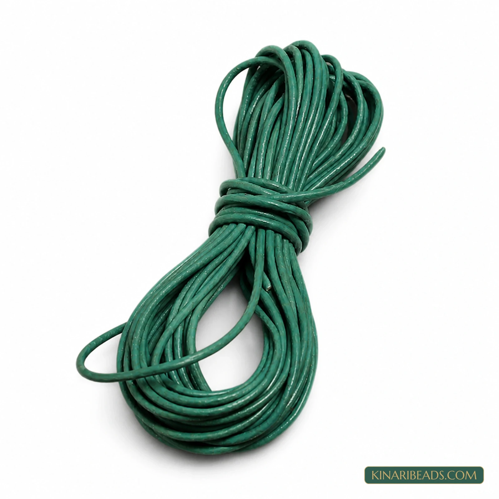2mm Round Leather Cord for Jewellery – 5m - Green colour