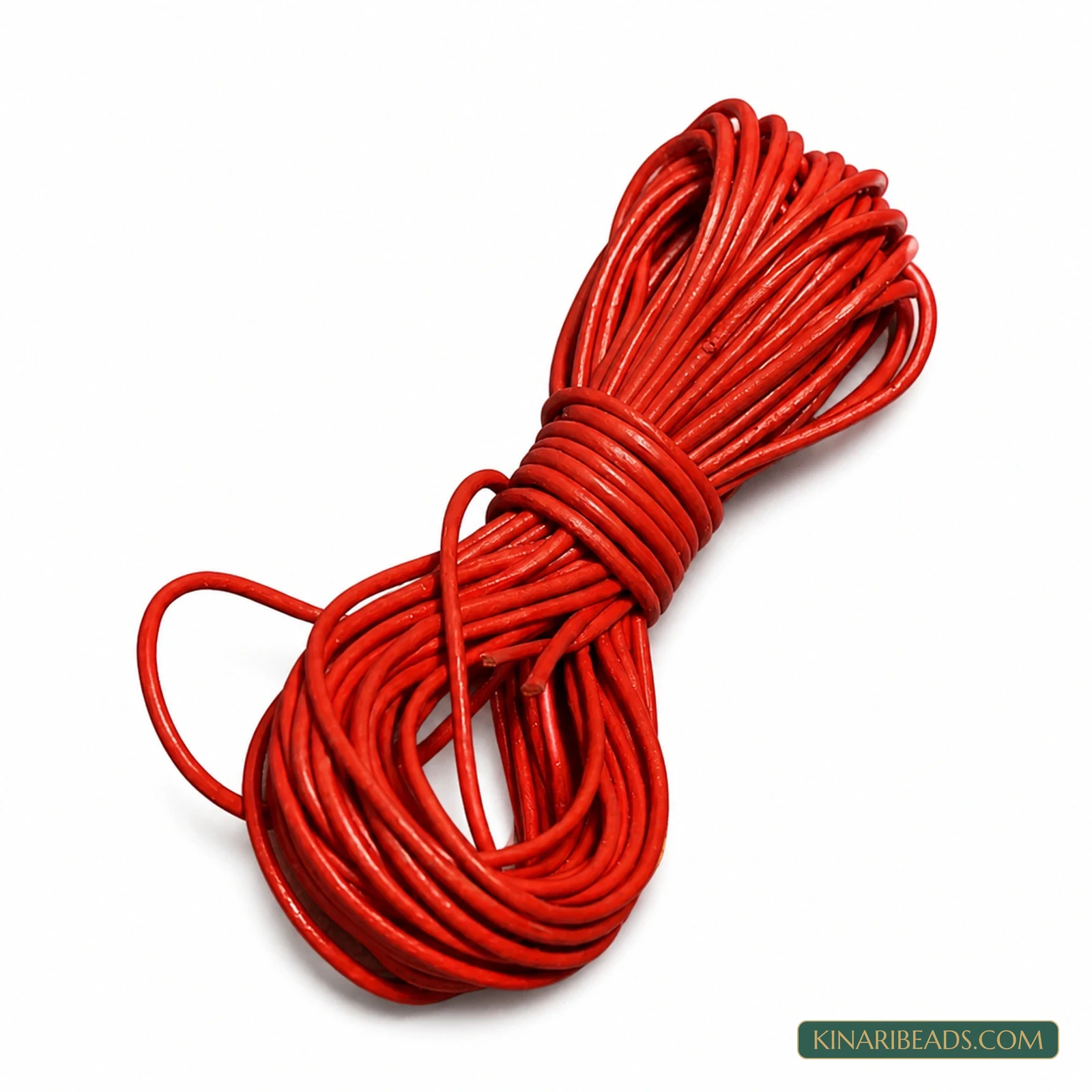 2mm Round Leather Cord for Jewellery – 5m - Red colour
