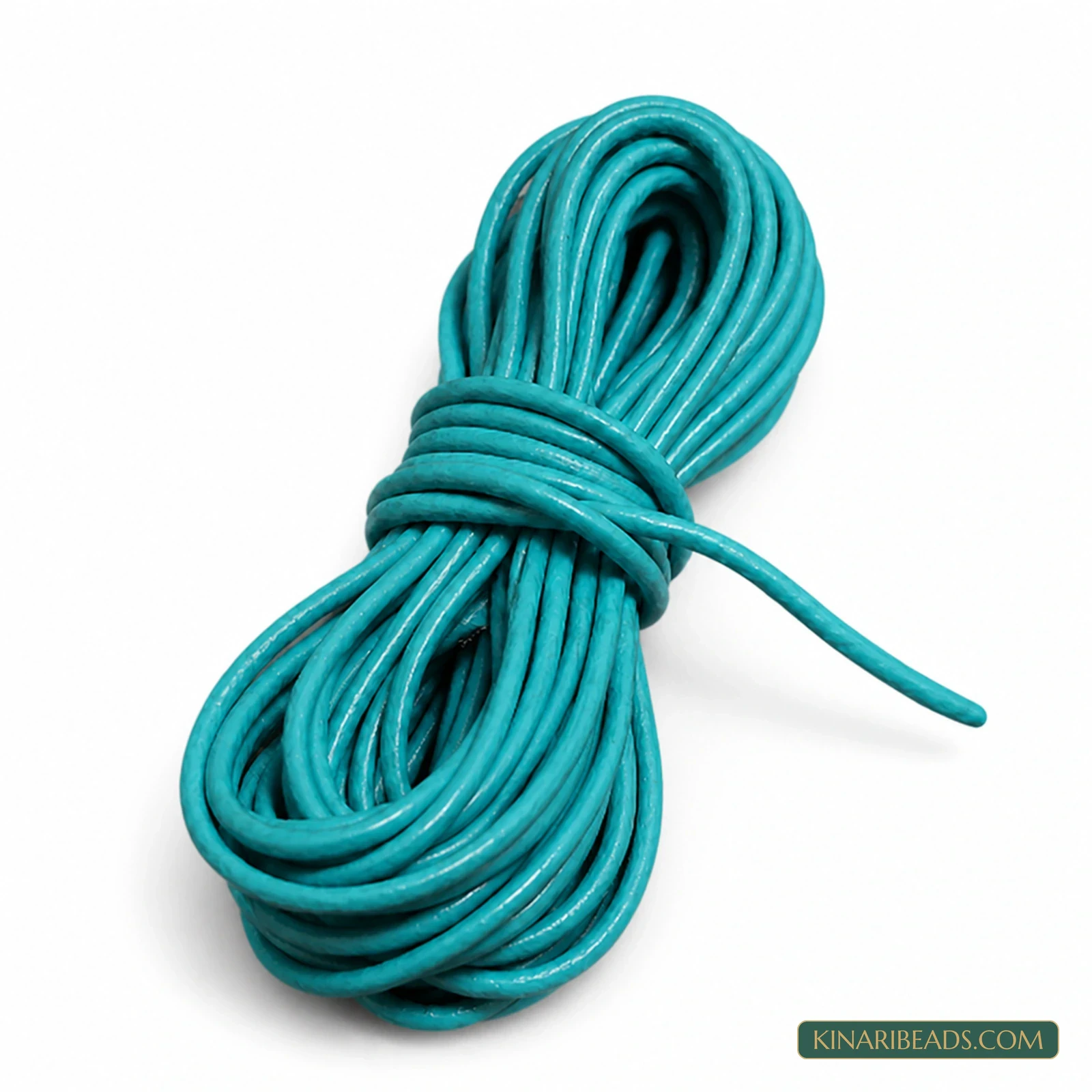 2mm Round Leather Cord for Jewellery – 5m - Sky Blue colour