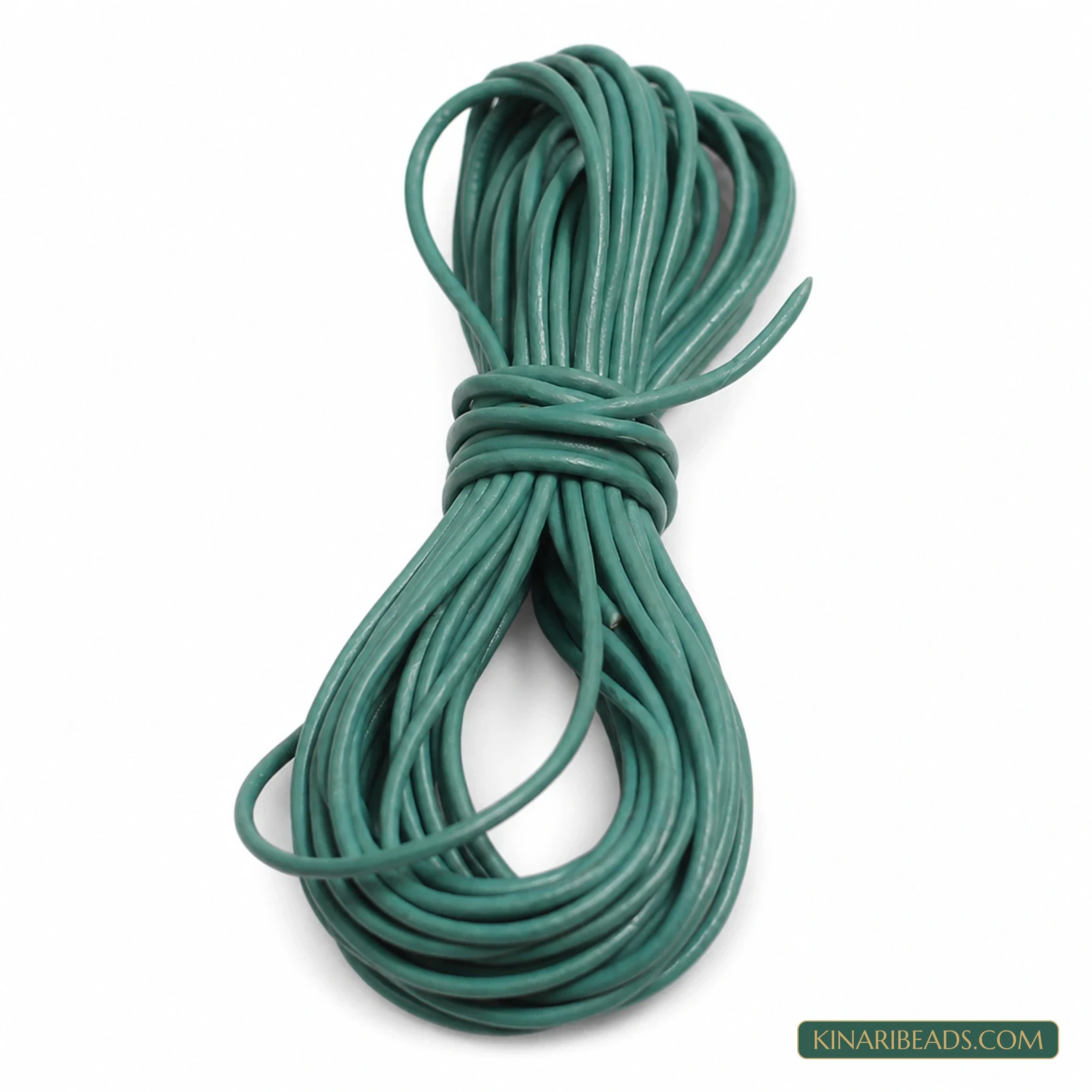 2mm Round Leather Cord for Jewellery – 5m - Teal colour