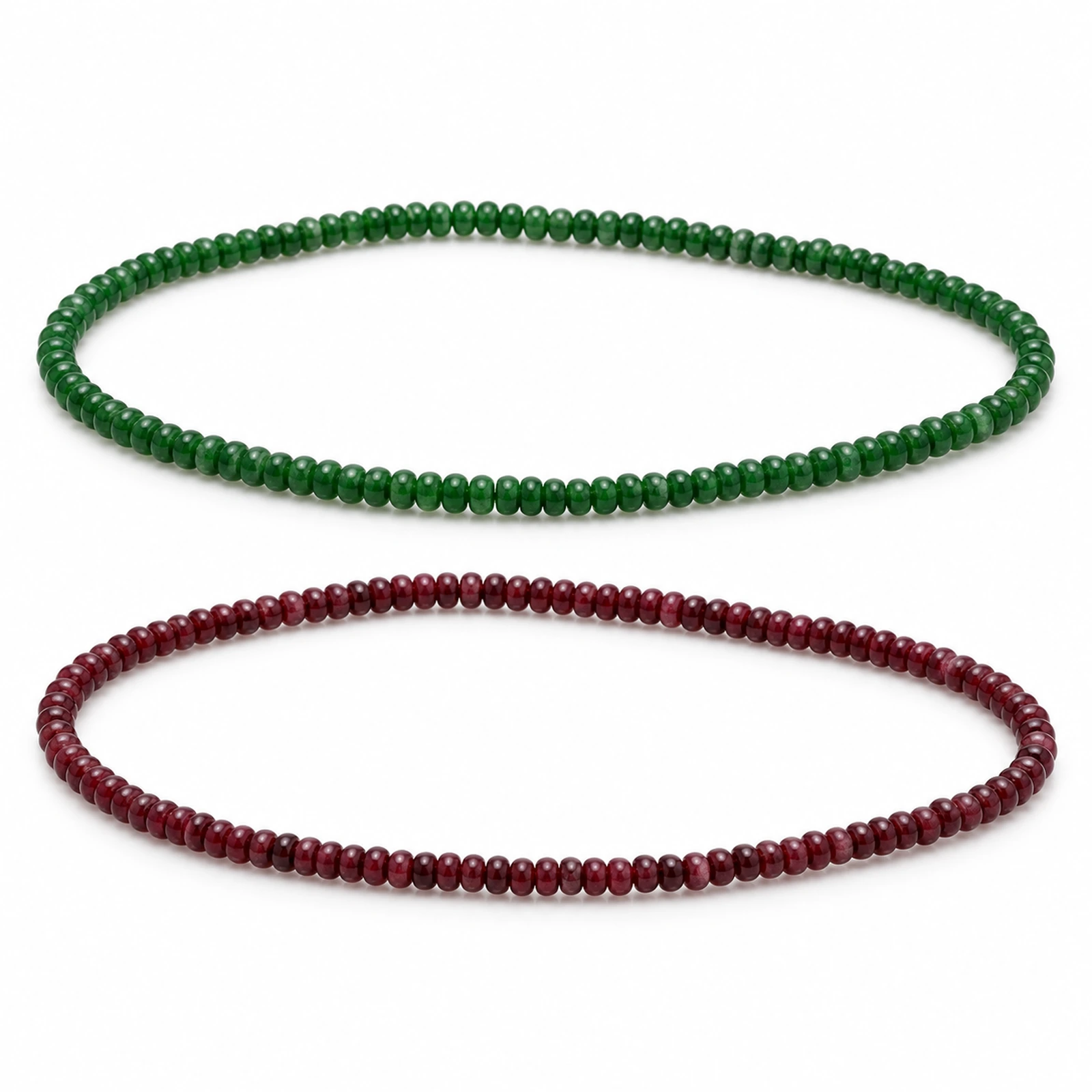 2x3mm Green & Maroon Zed Stone Rondelle Beads