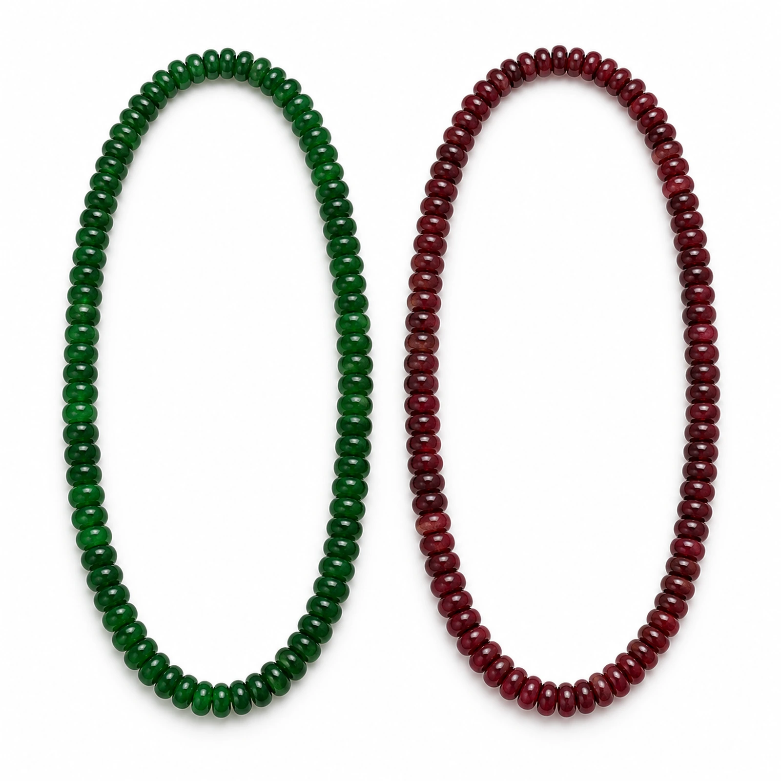 2x4mm Green & Maroon Zed Stone Rondelle Beads - Green colour