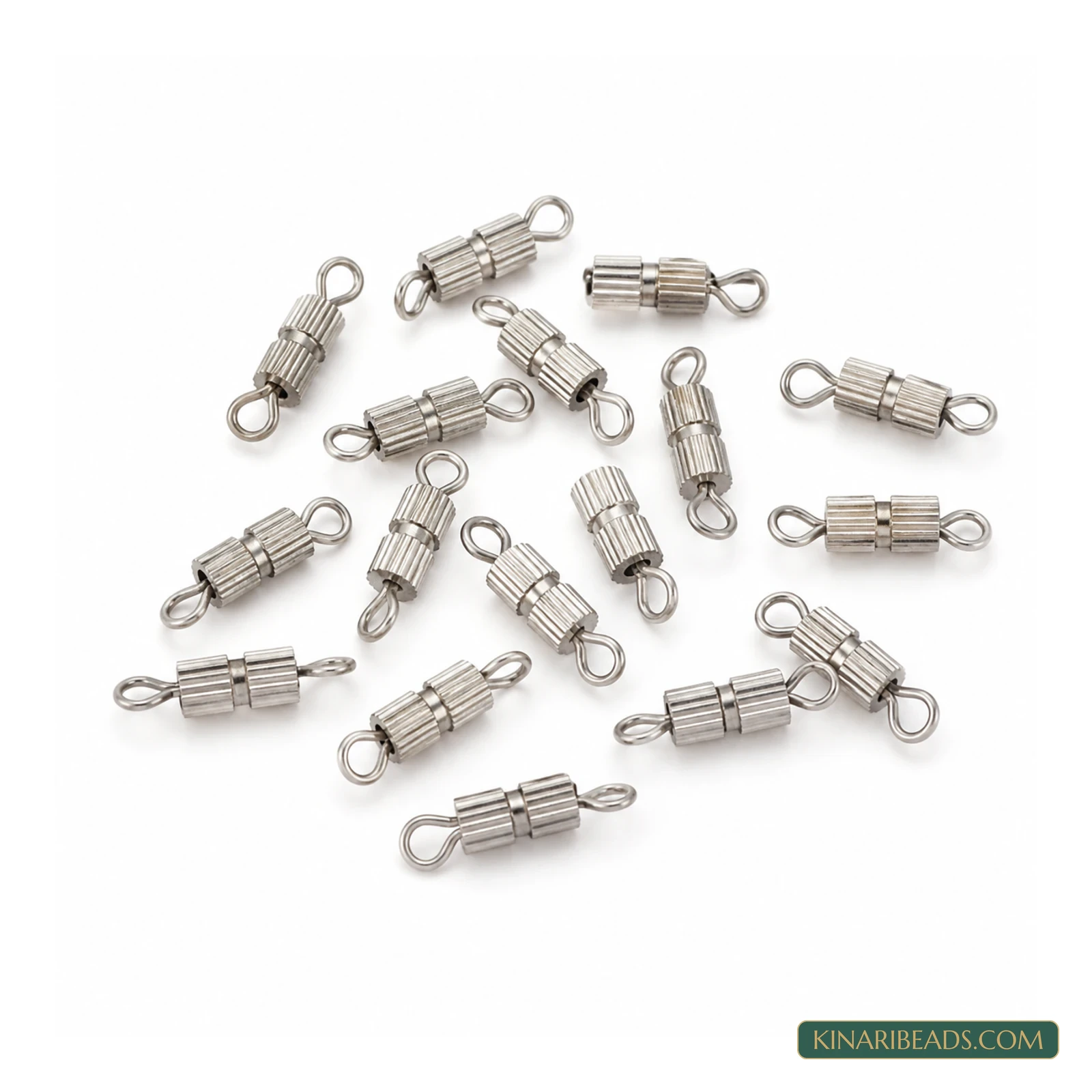 3-5mm Barrel Clasp – 25 Pcs - Silver colour