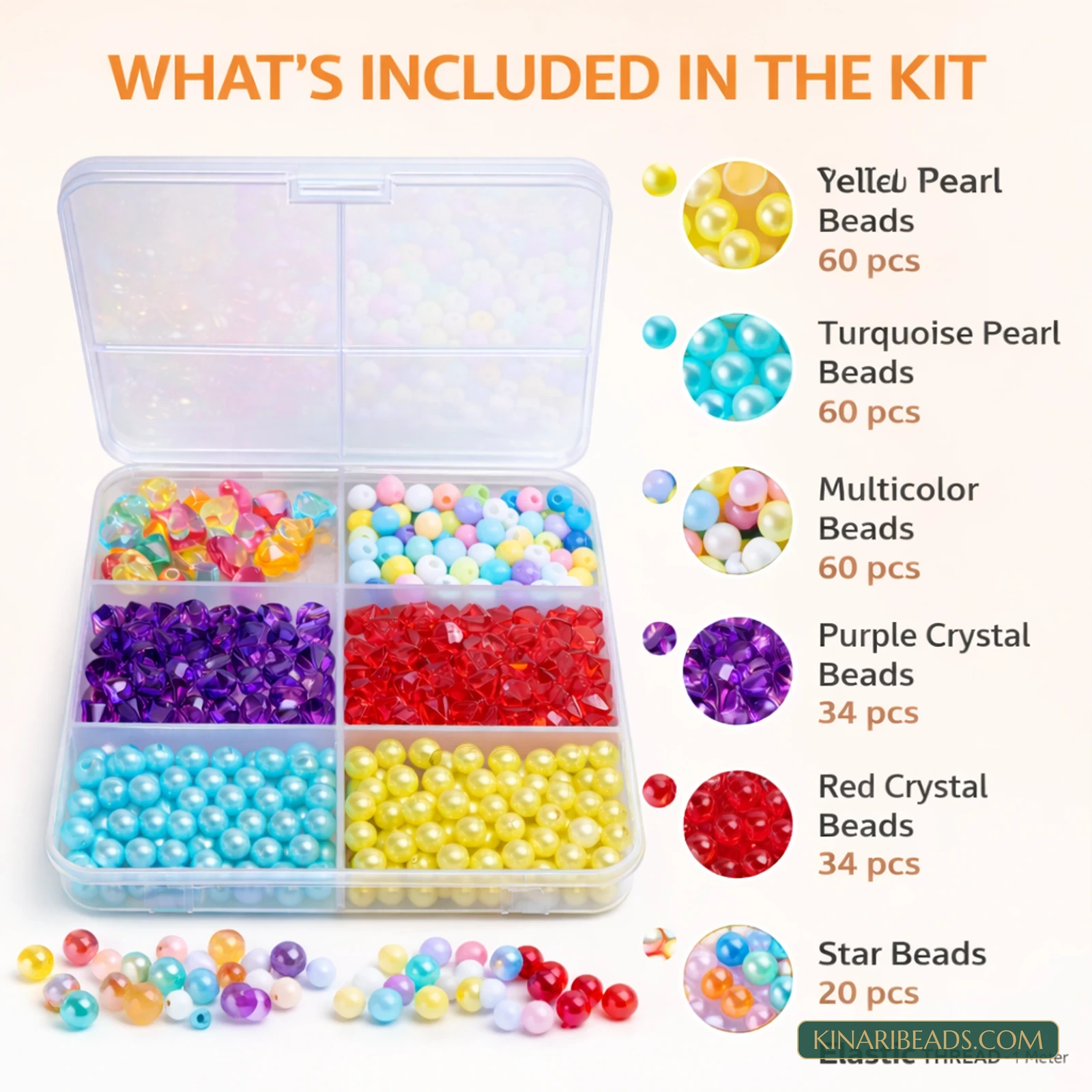 3-Box Multicolour Acrylic & Glass Beads Jewellery Making Kit with Findings product image