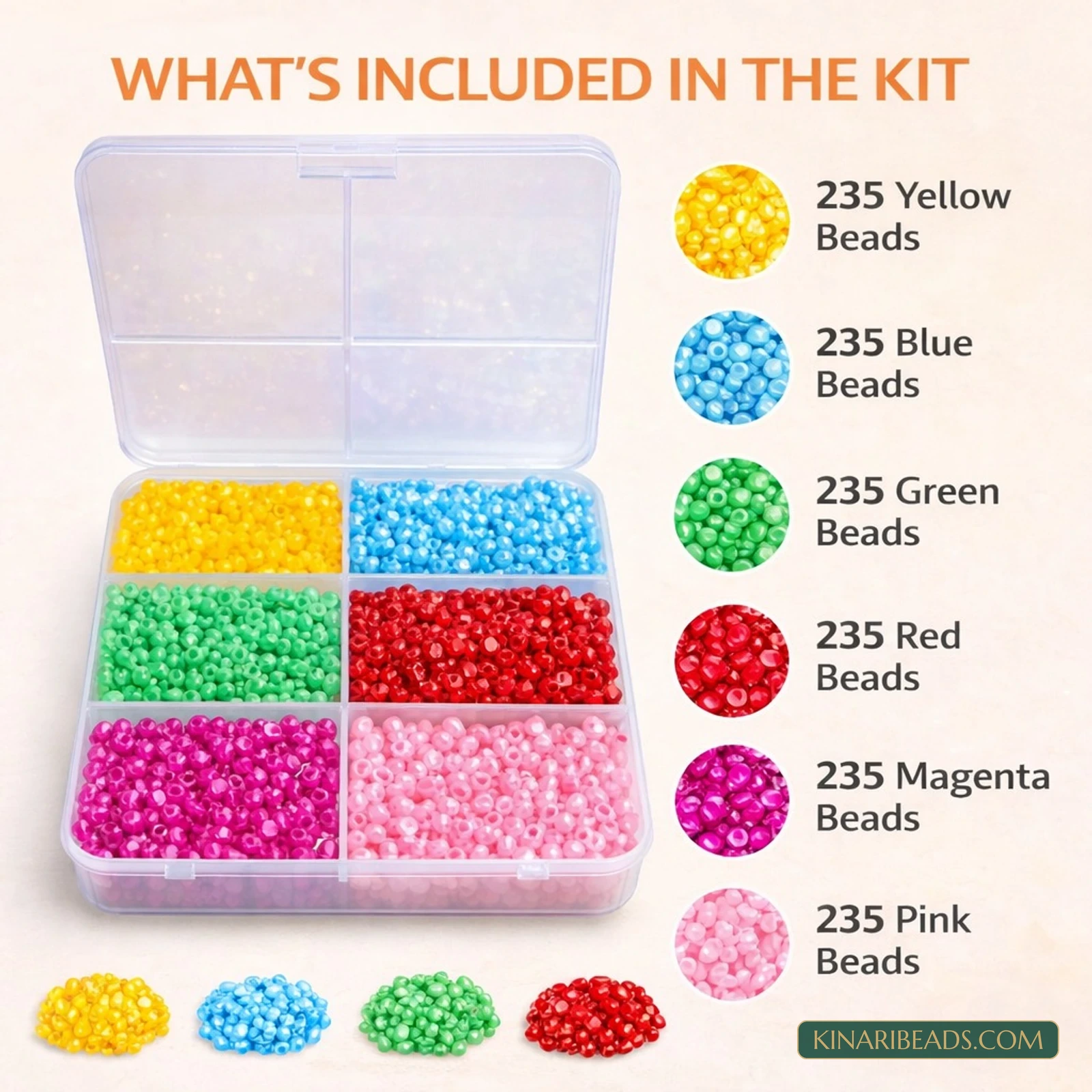3-Box Multicolour Acrylic & Glass Beads Jewellery Making Kit with Findings product image