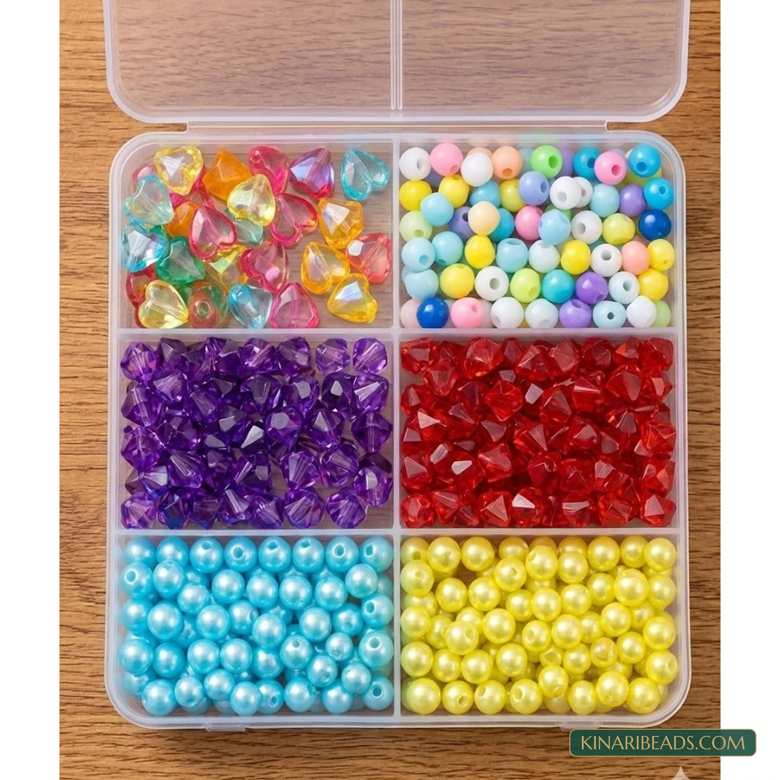 3-Box Multicolour Acrylic & Glass Beads Jewellery Making Kit with Findings product image