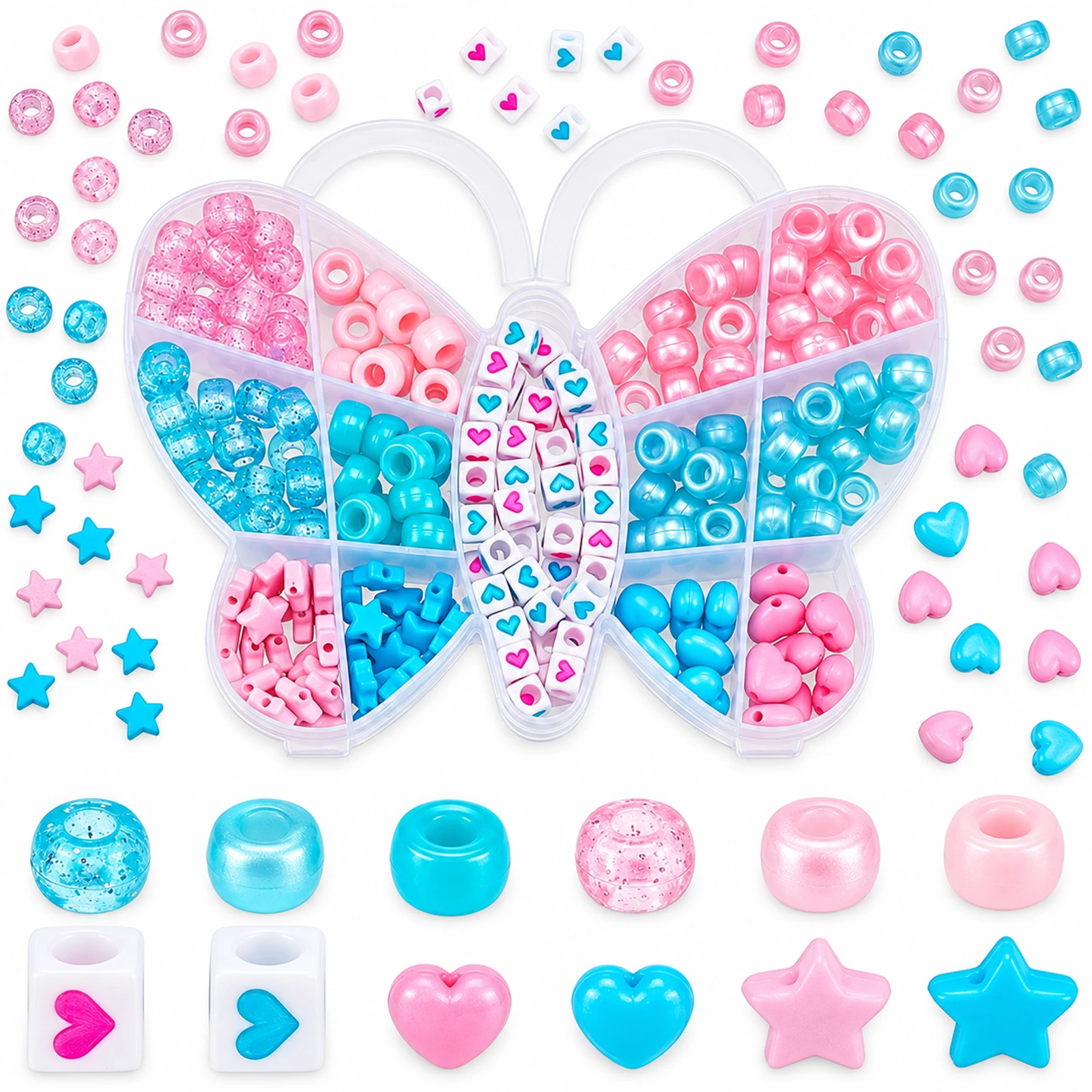 312-Piece Candy-Colour Acrylic Bracelet Beads Kit
