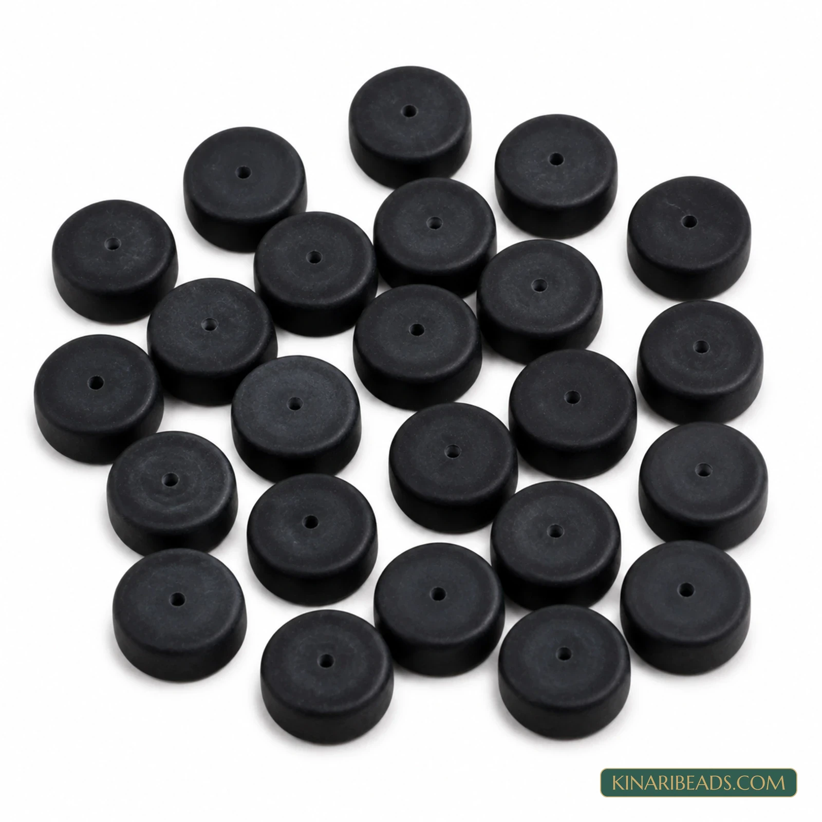 35 Pcs 15×7mm Black Synthetic Howlite Beads