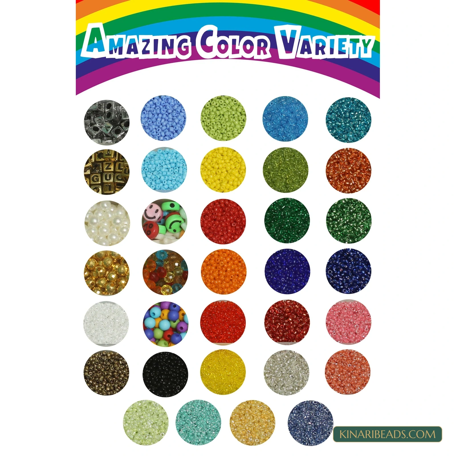 36-Grid Seed, Pearl & Alphabet Beads Mega Jewellery Kit product image