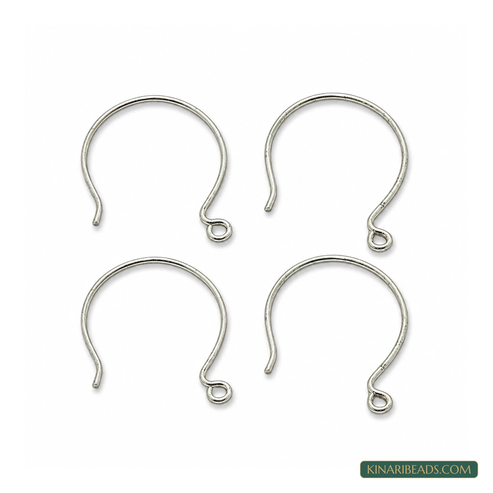 36x22mm Brass Earring Hooks – 4 Pack, Kinari Style EF124