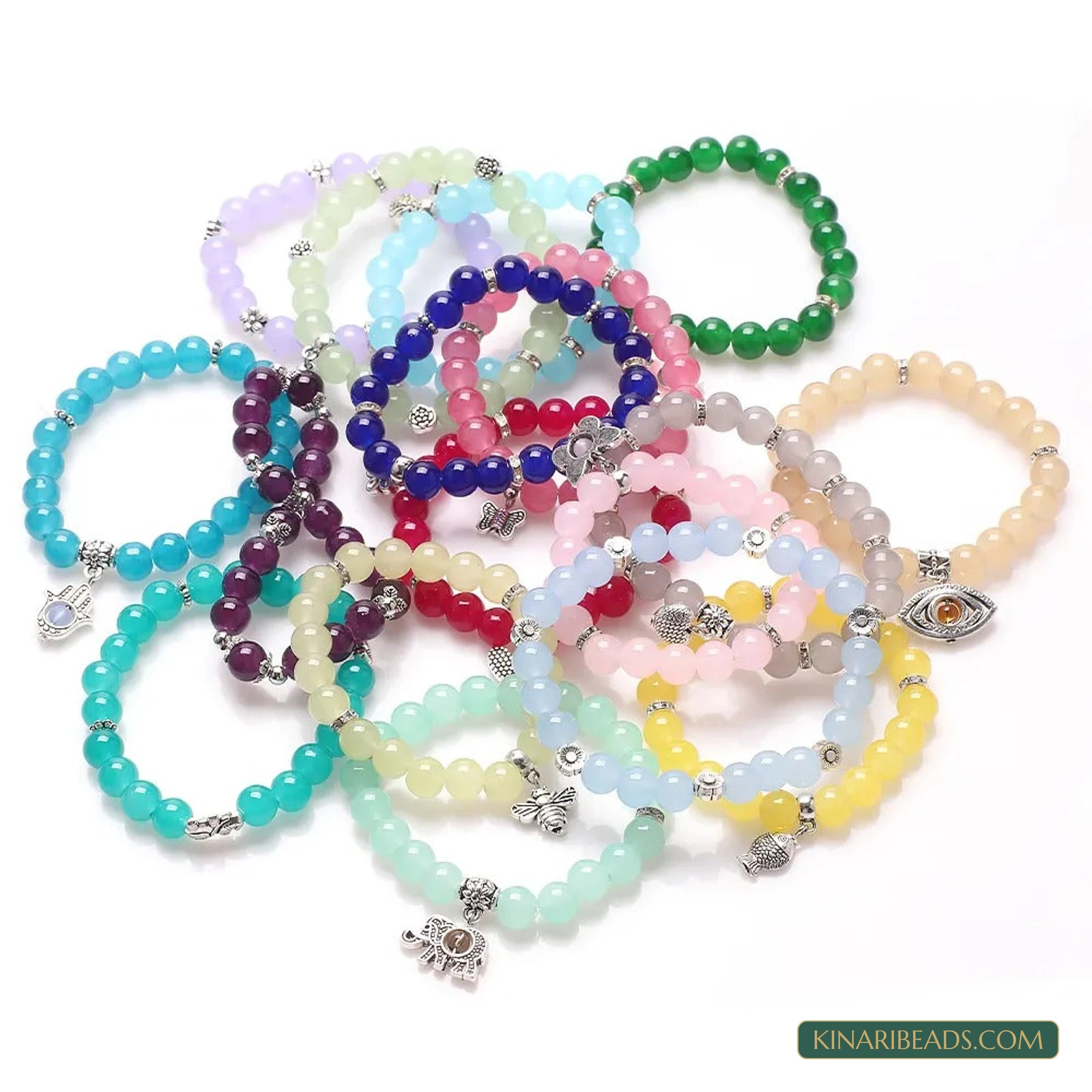 375-Piece 8mm Round Glass Beads Kit – 15 Colours product image