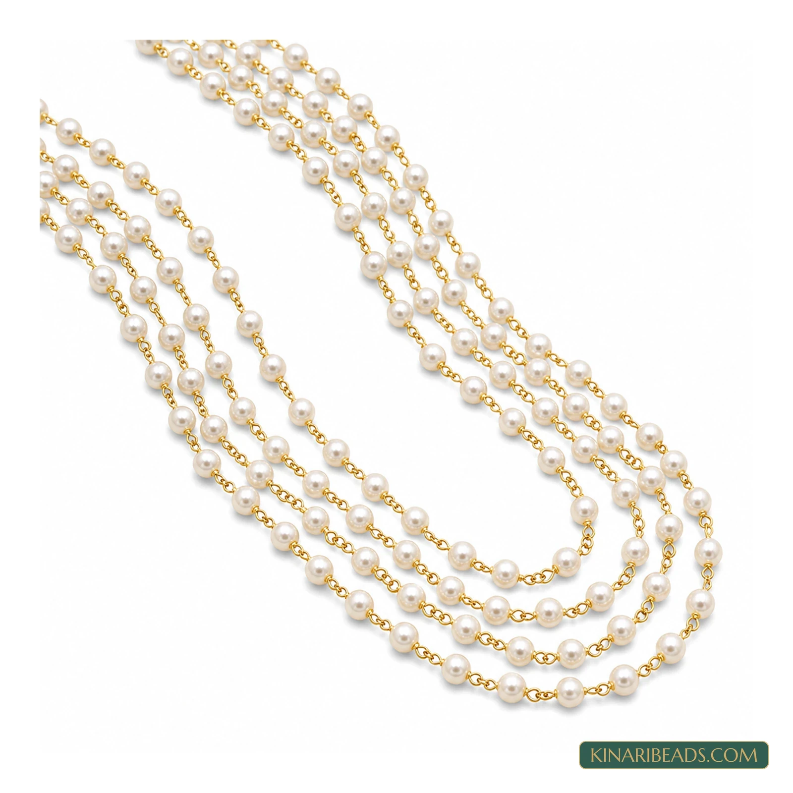 3mm Acrylic Pearl Chain on Brass Wire product image