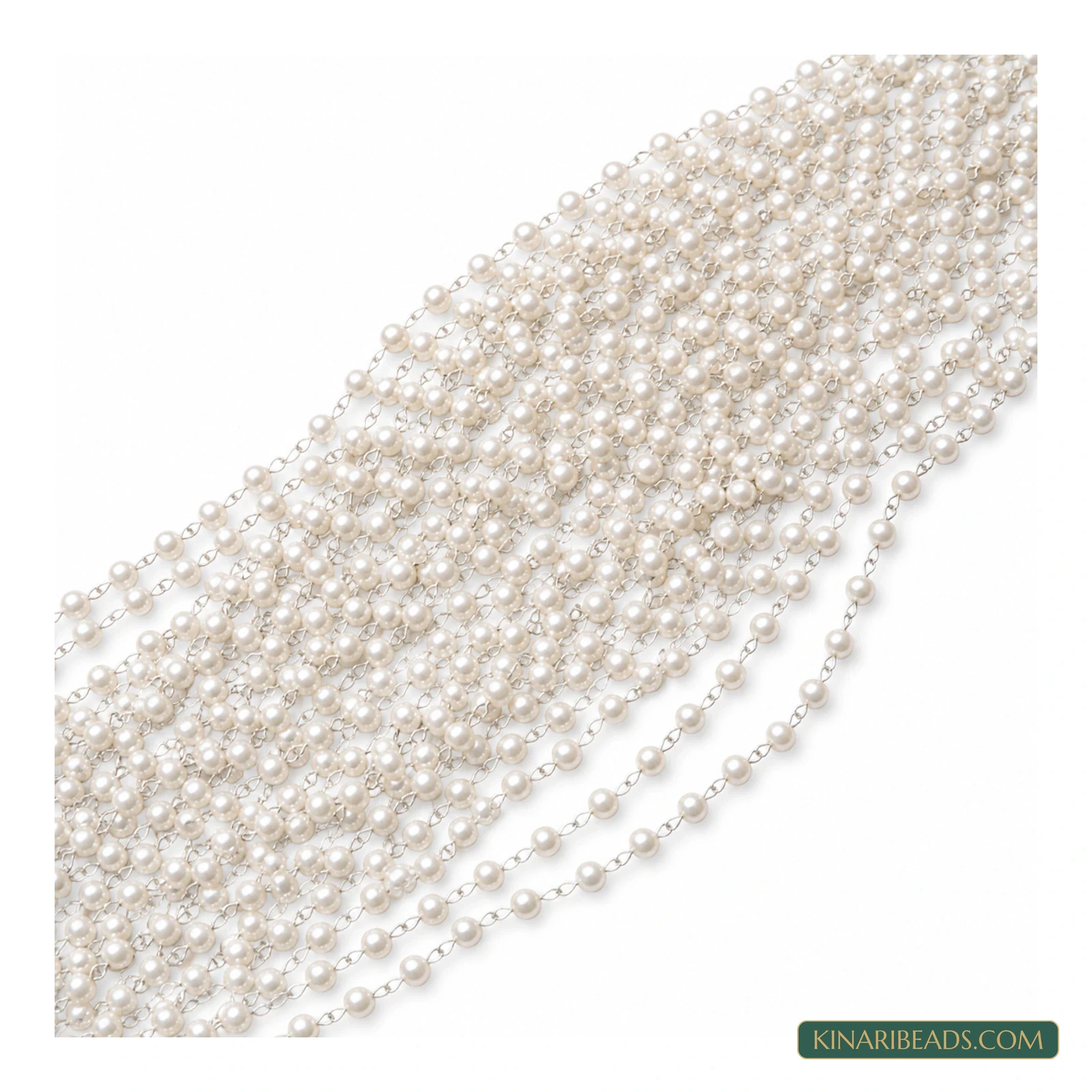 3mm Acrylic Pearl Chain on Brass Wire