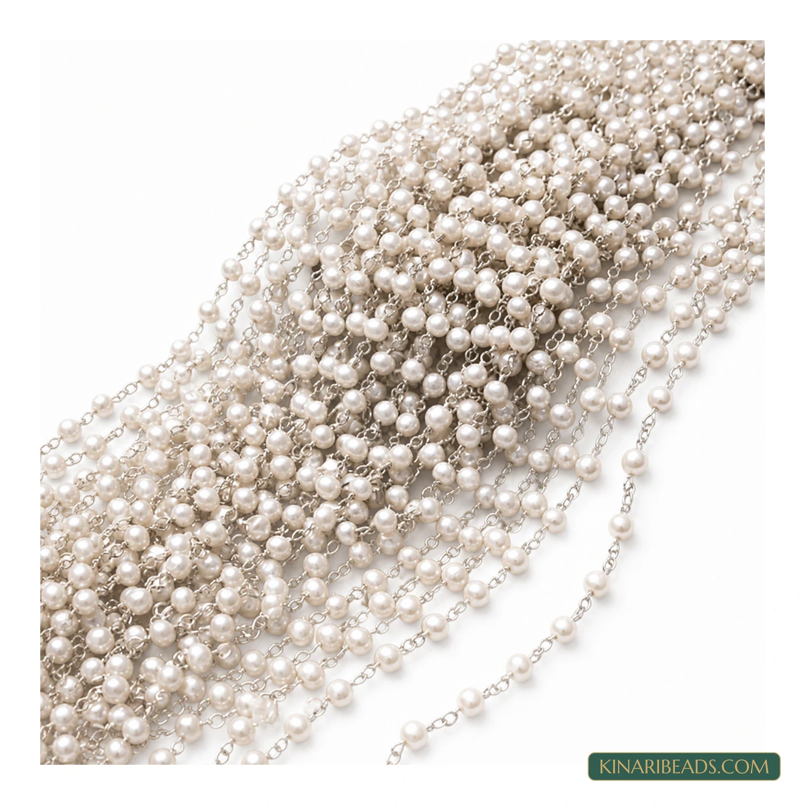 3mm Acrylic Pearl Chain on Brass Wire product image