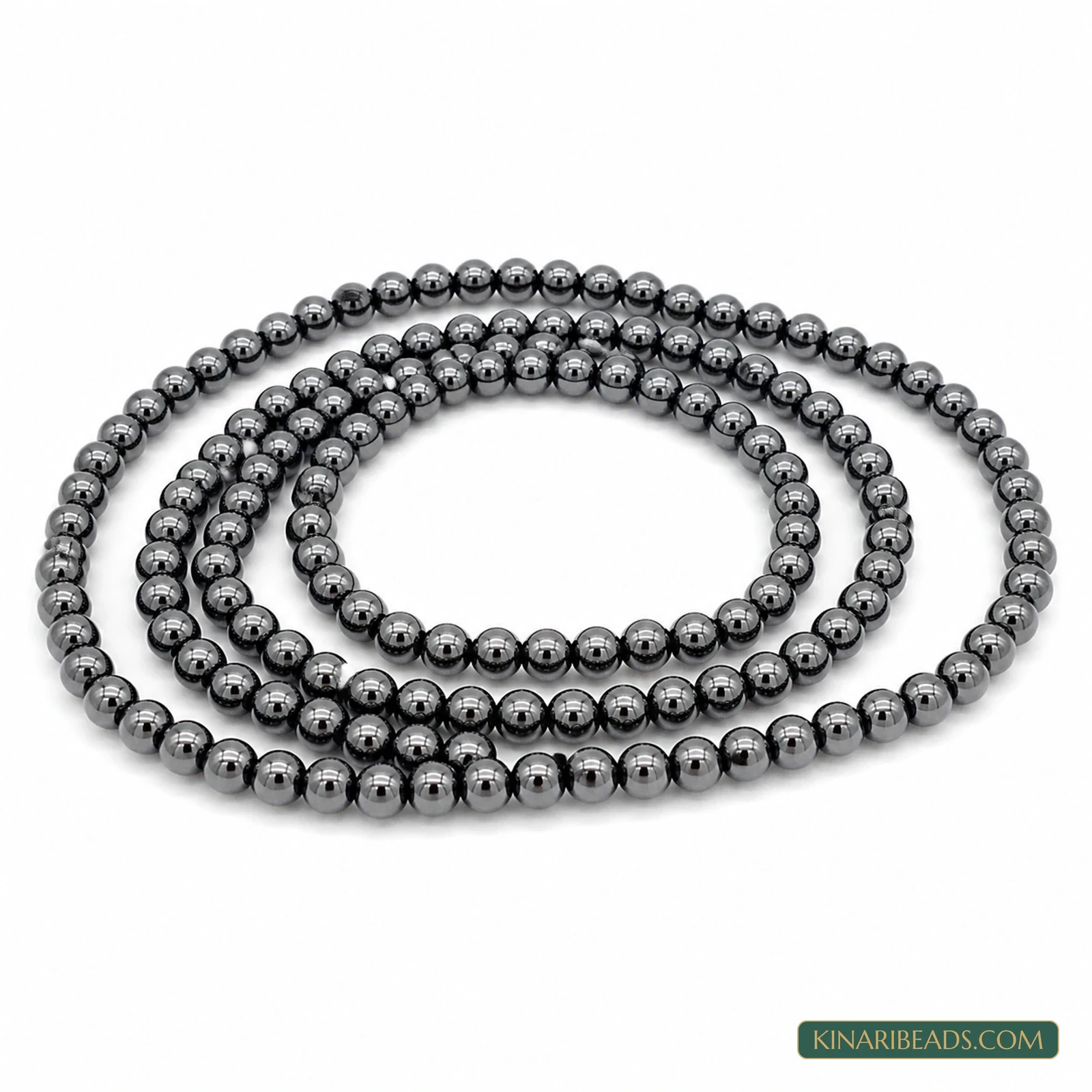 3mm Black Smooth Round Hematite Beads – 1 String