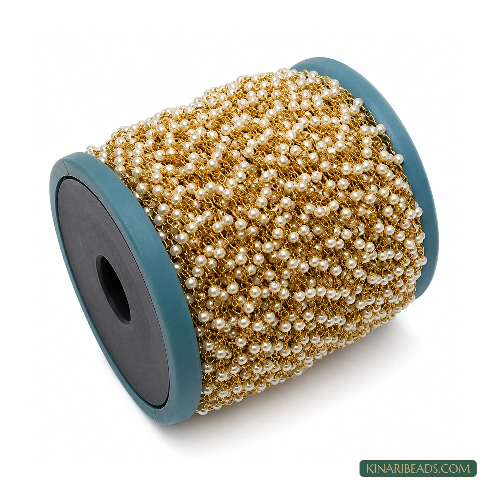 3mm Glass Pearl Aati Chain on Brass Wire – 5m