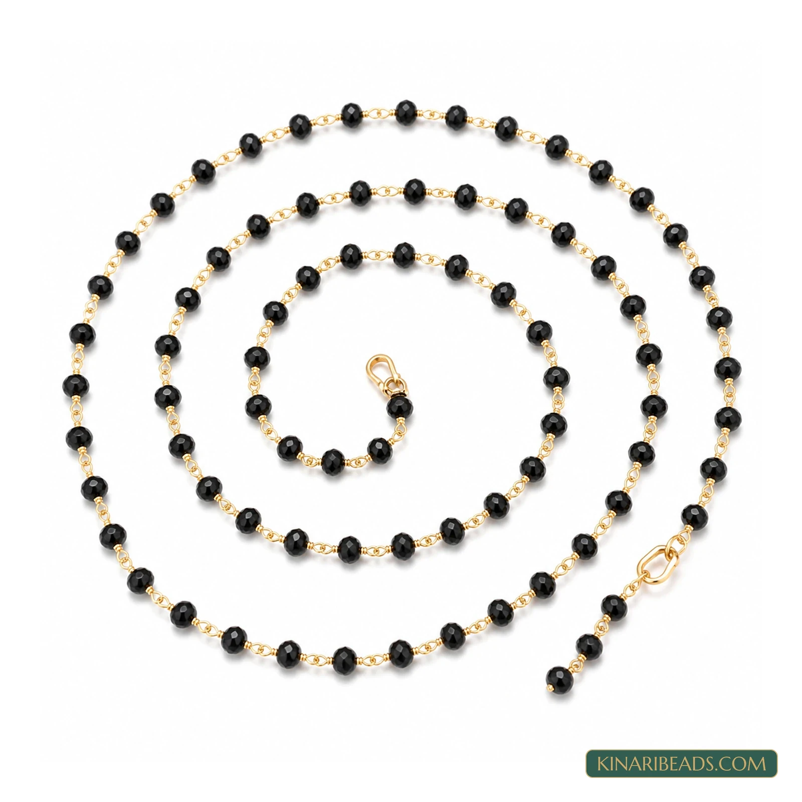 3mm Hydro Crystal Aati Beaded Chain – 2m - Black colour