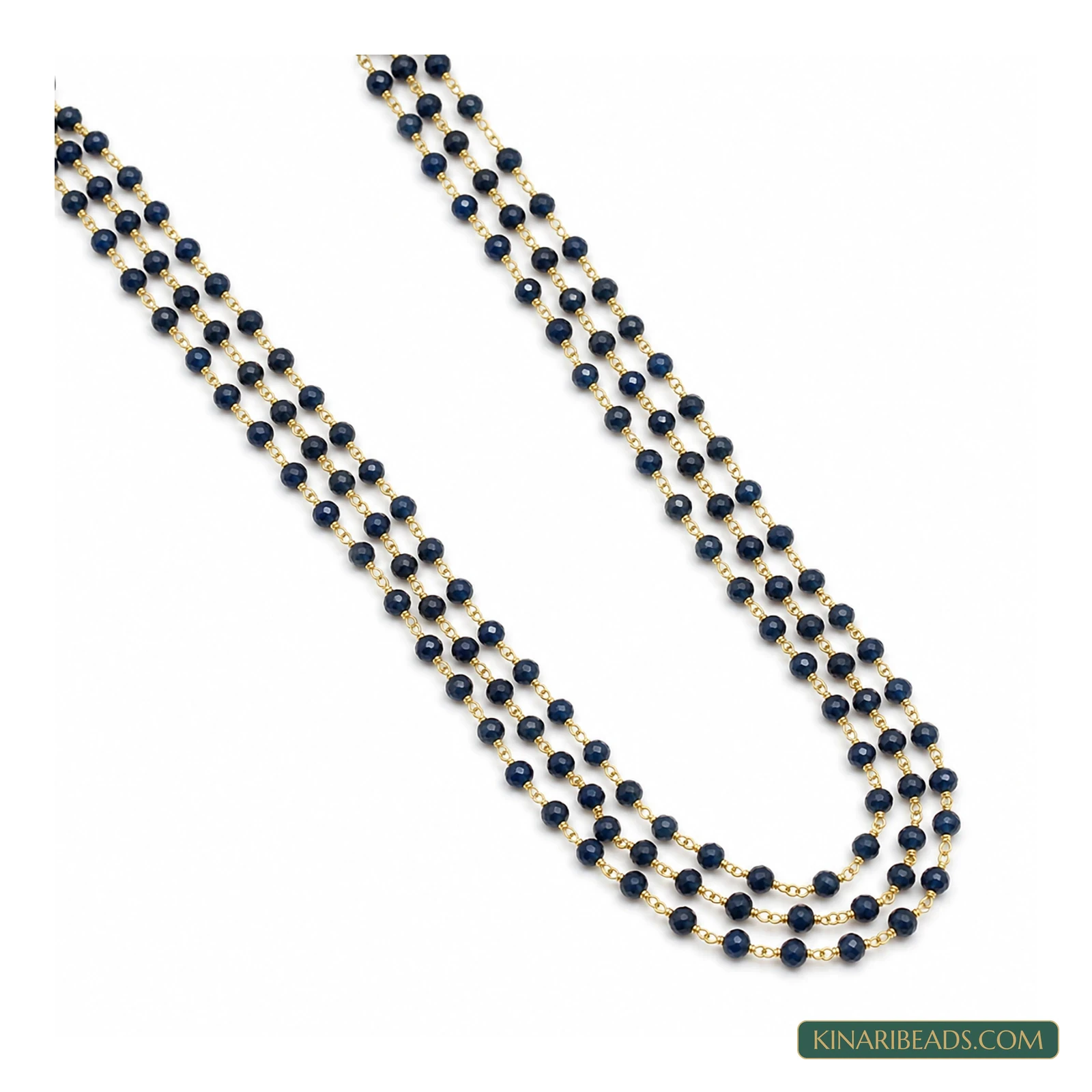 3mm Hydro Crystal Aati Beaded Chain – 2m - Blue colour