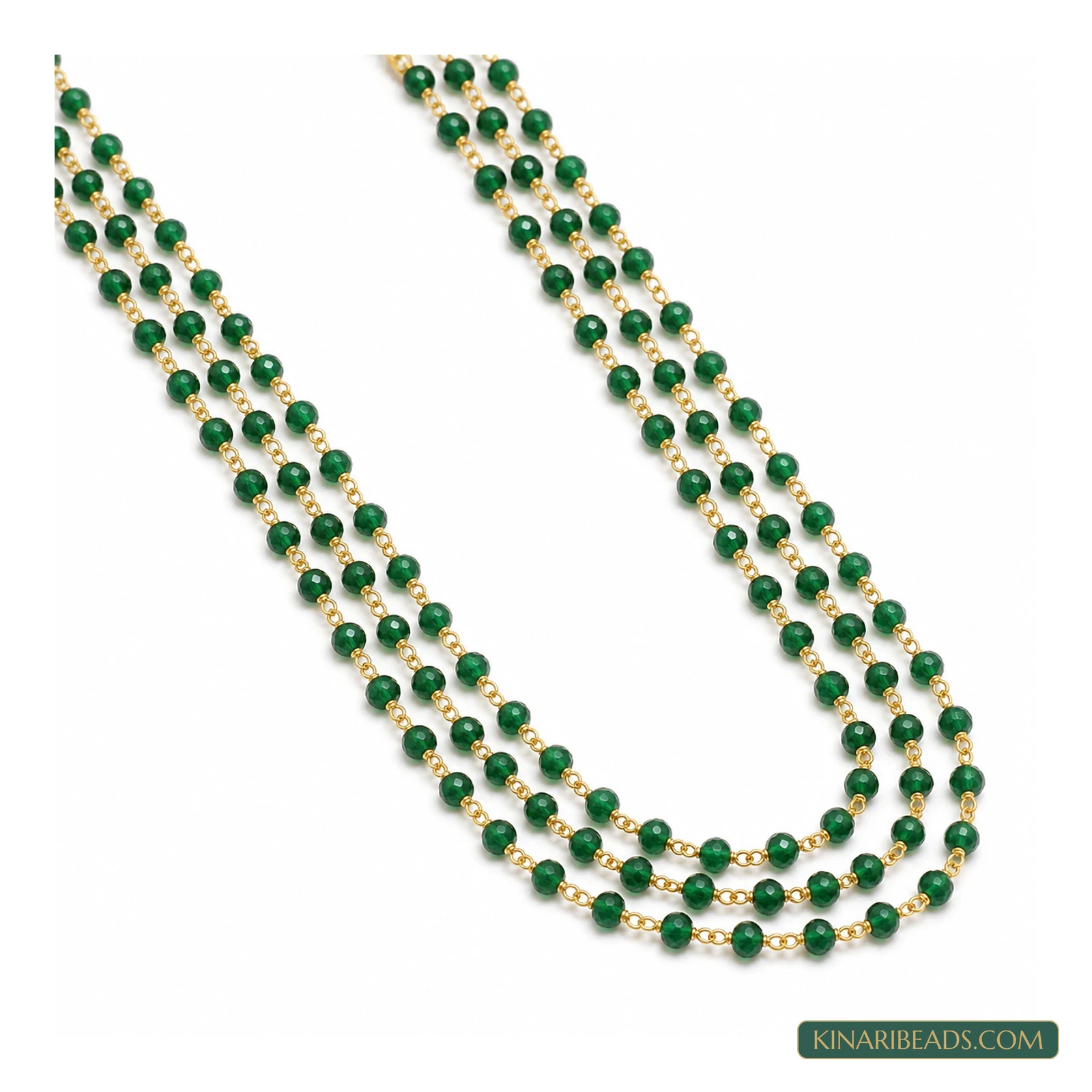 3mm Hydro Crystal Aati Beaded Chain – 2m - Green colour