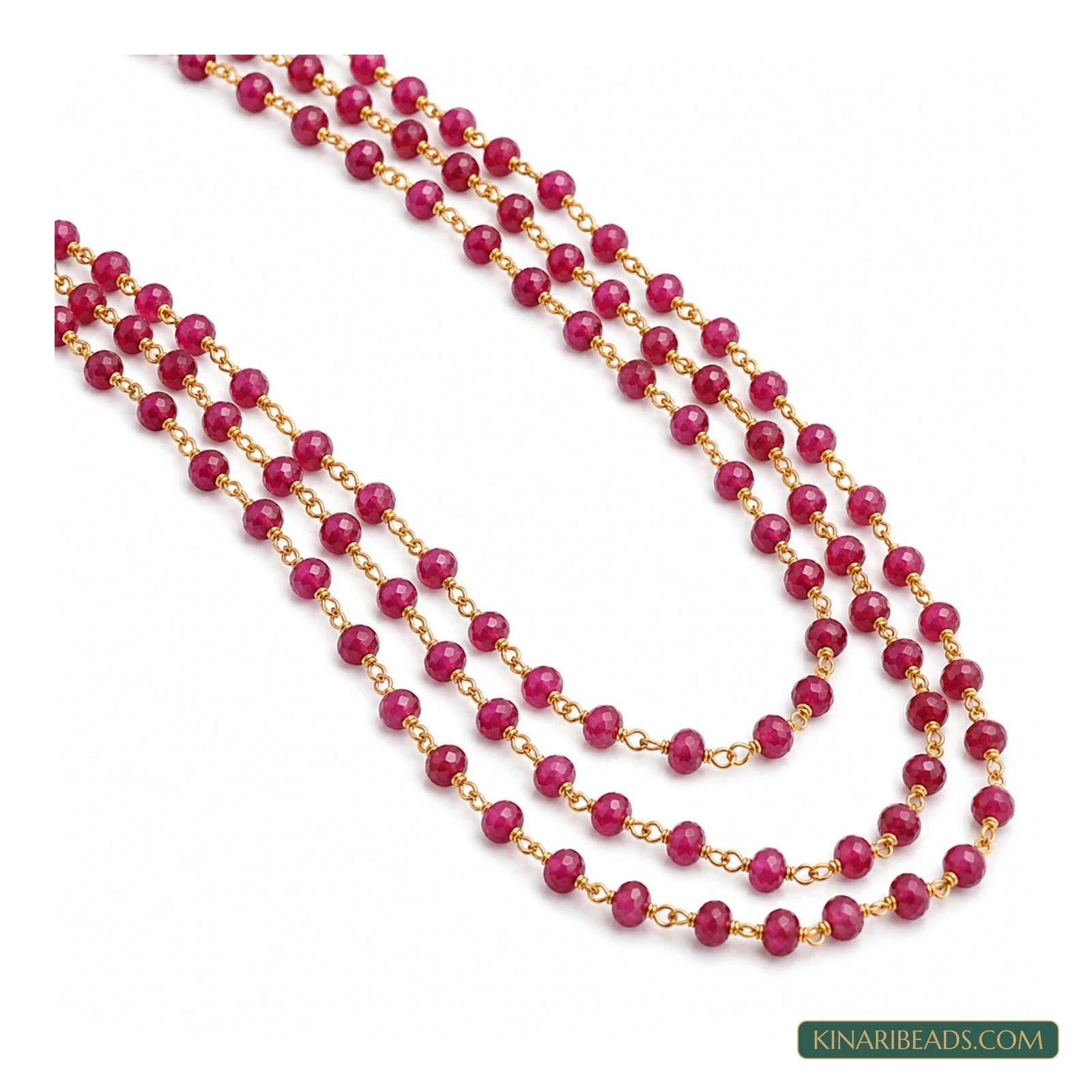 3mm Hydro Crystal Aati Beaded Chain – 2m - Magenta colour
