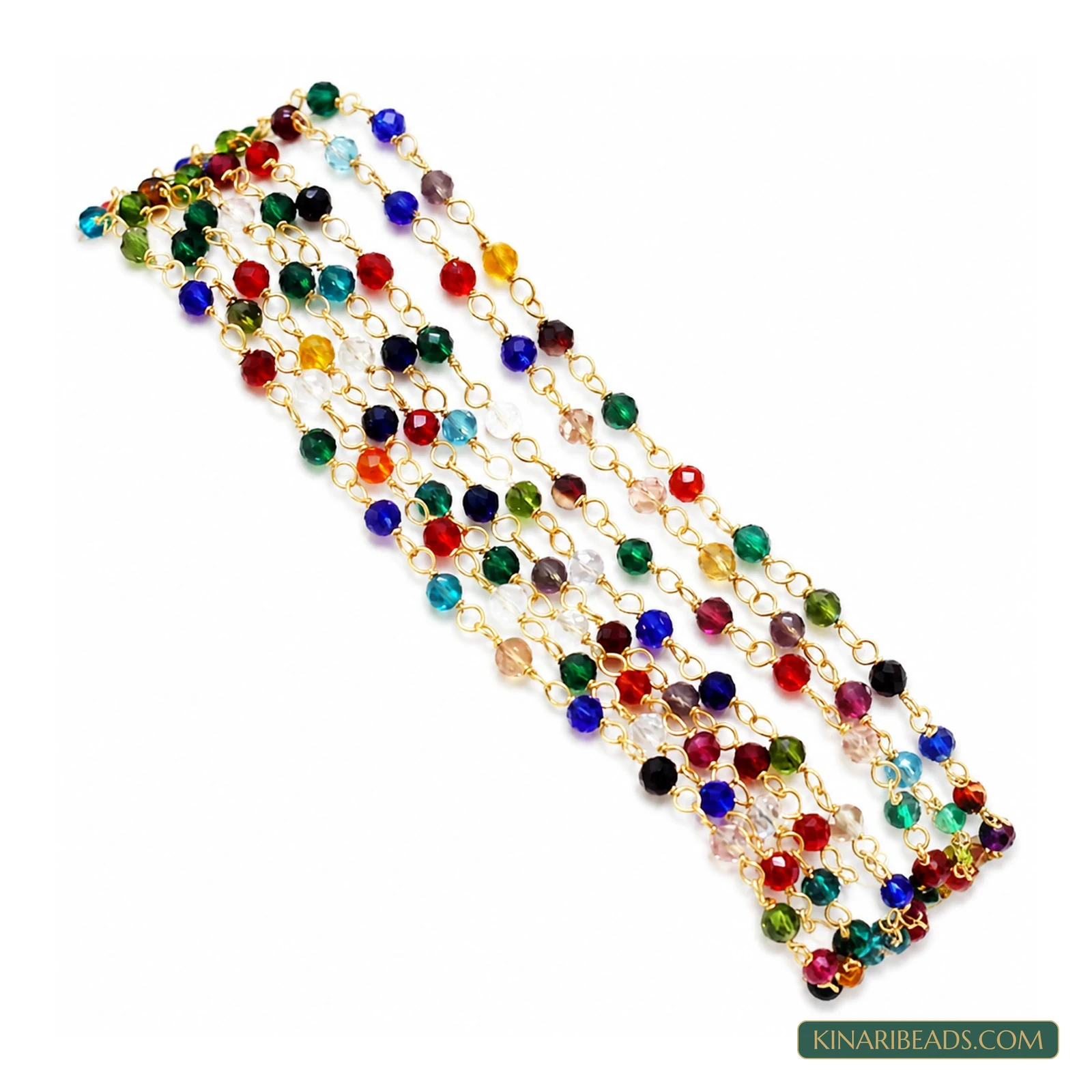 3mm Hydro Crystal Aati Beaded Chain – 2m - MultiColor colour